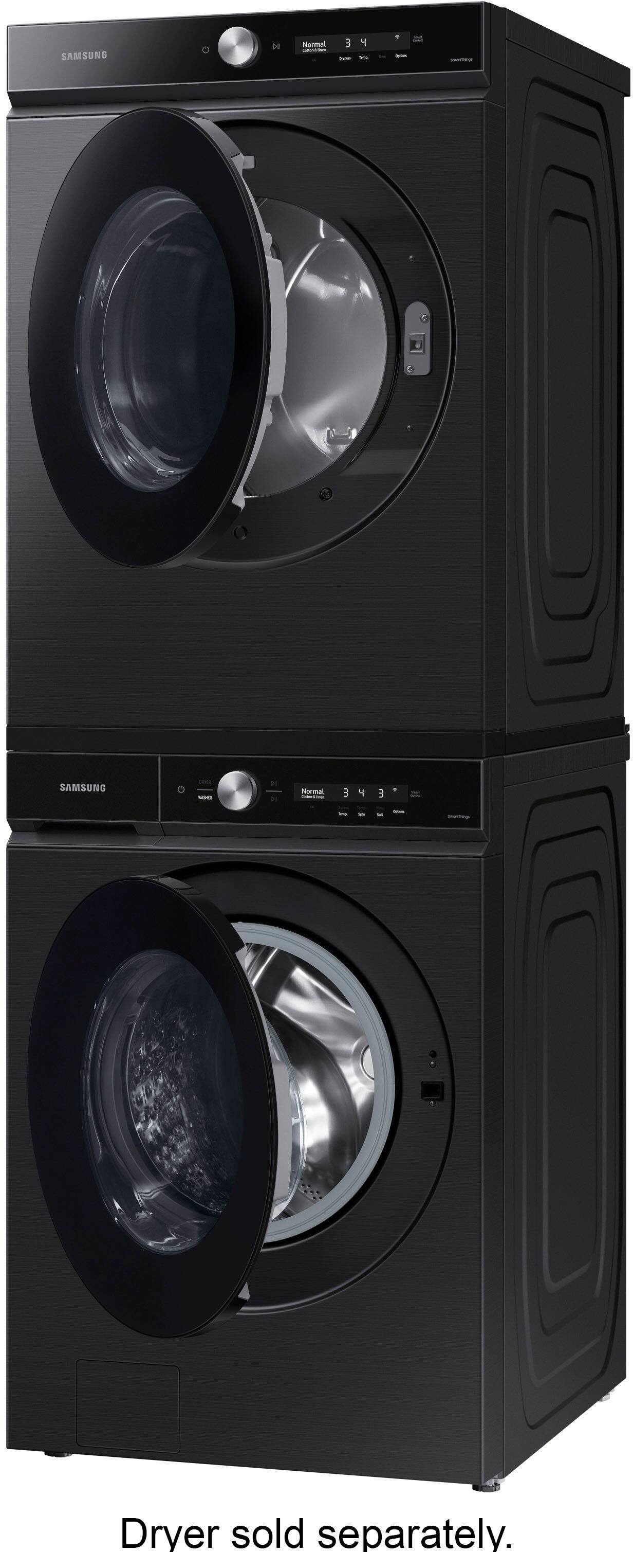 Alt View 17. Samsung - BESPOKE 5.3 Cu. Ft. High-Efficiency Stackable Smart Front Load Washer with Steam and Super Speed Wash - Brushed Black.