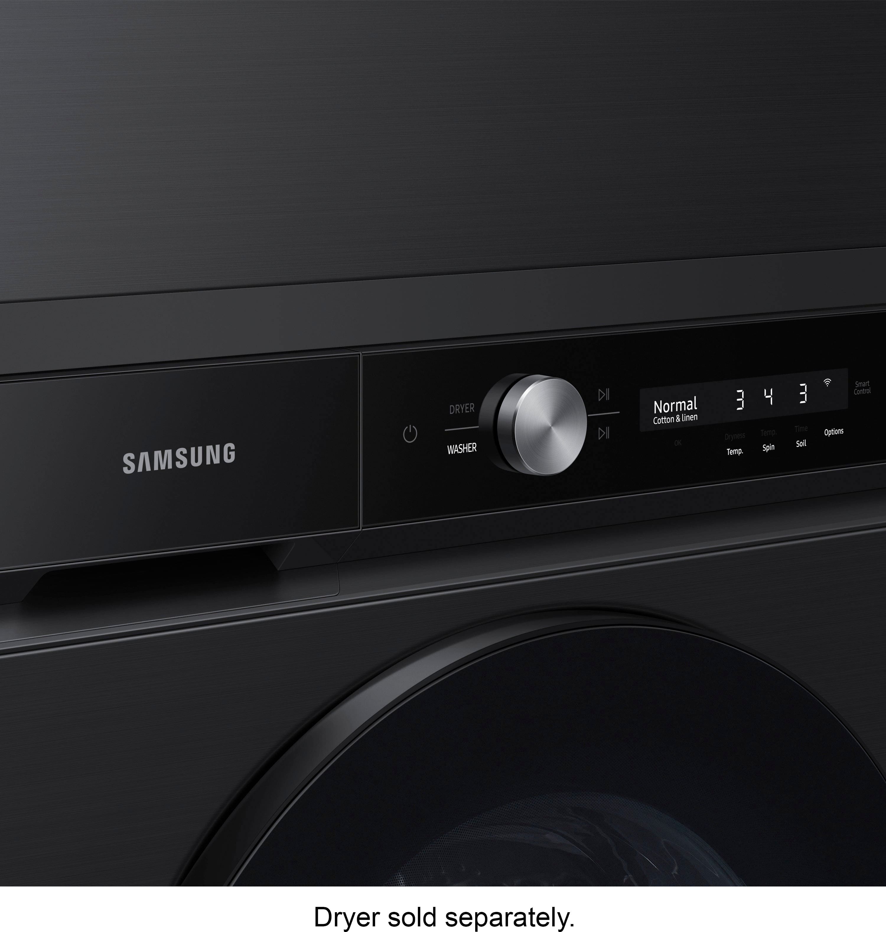 Alt View 18. Samsung - BESPOKE 5.3 Cu. Ft. High-Efficiency Stackable Smart Front Load Washer with Steam and Super Speed Wash - Brushed Black.