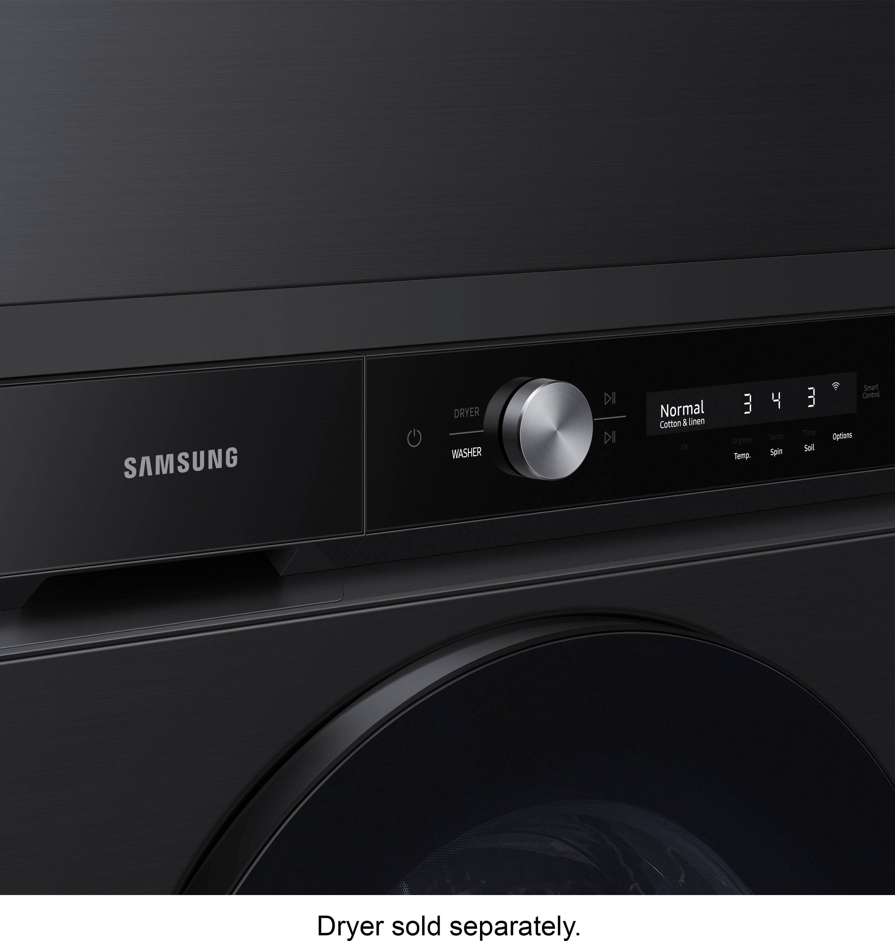 Alt View 18. Samsung - BESPOKE 5.3 Cu. Ft. High-Efficiency Stackable Smart Front Load Washer with Steam and Super Speed Wash - Brushed Black.