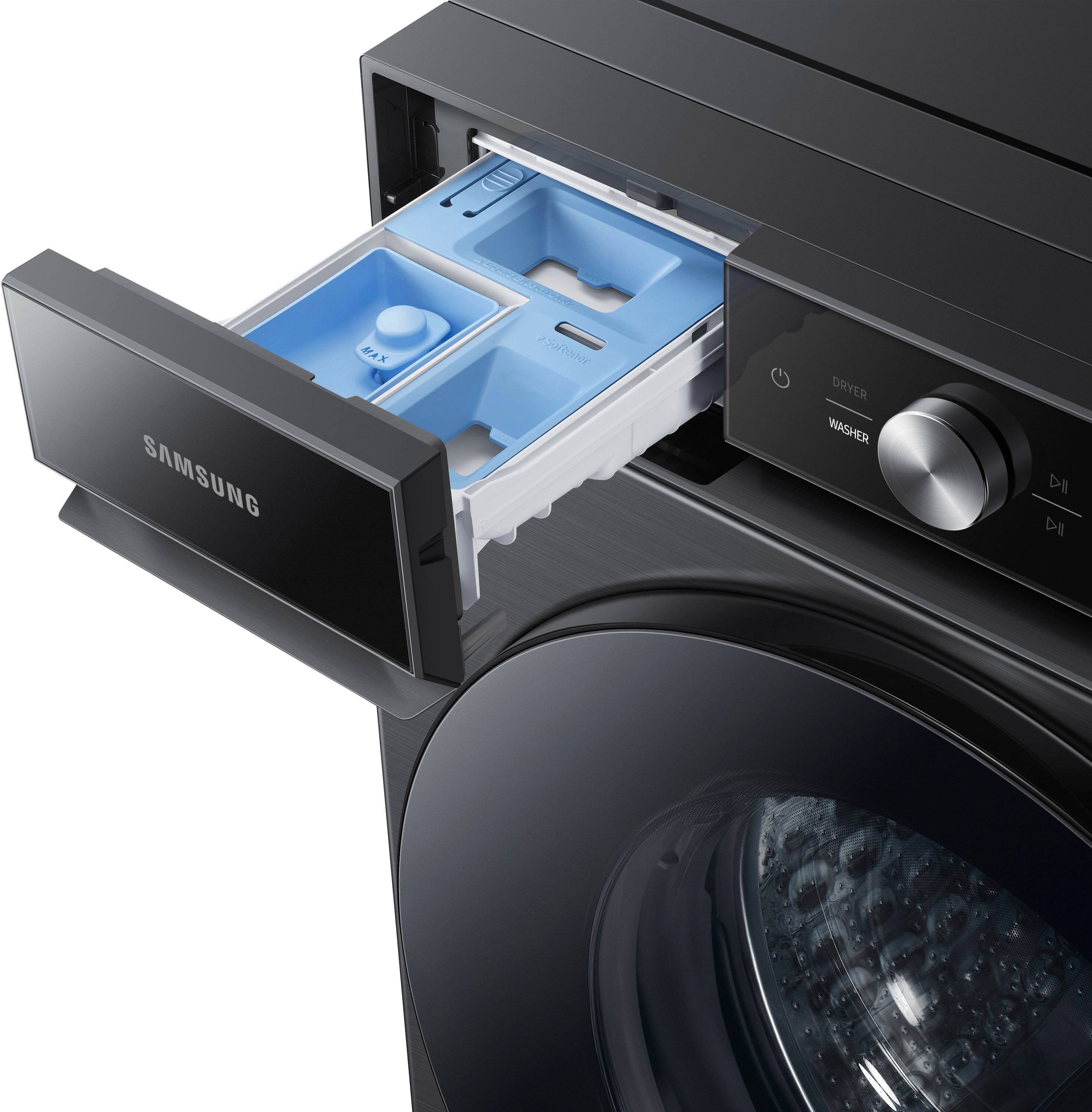 Alt View 20. Samsung - BESPOKE 5.3 Cu. Ft. High-Efficiency Stackable Smart Front Load Washer with Steam and Super Speed Wash - Brushed Black.