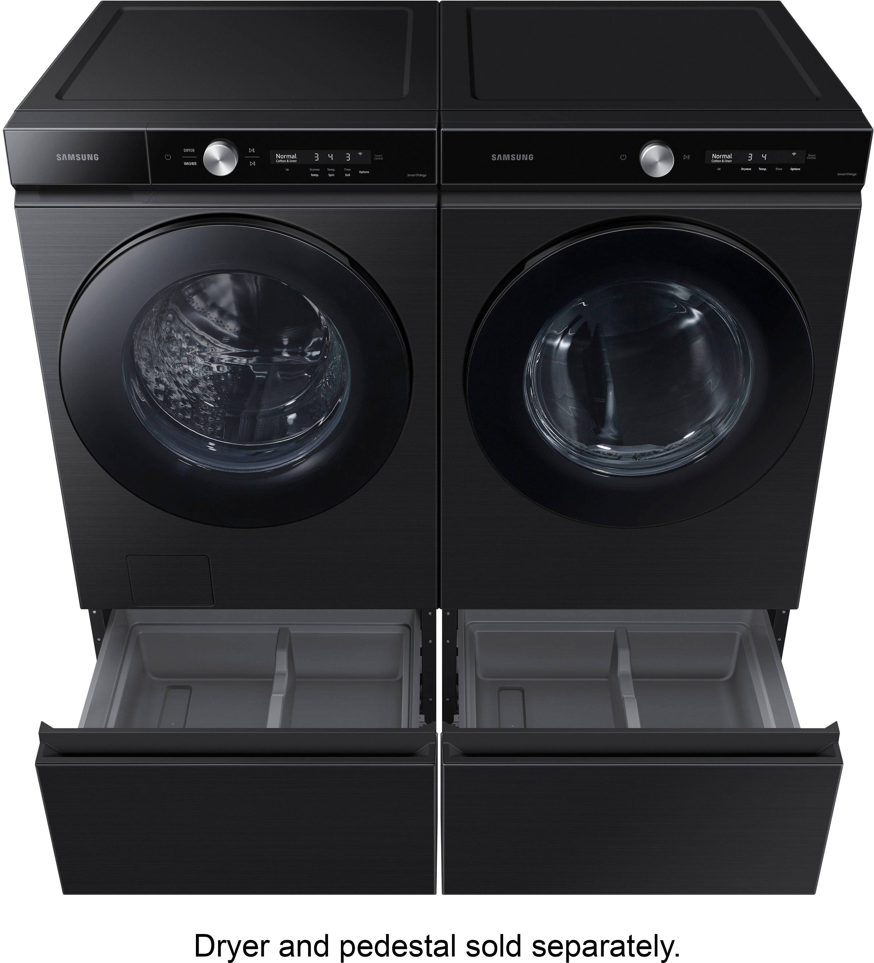 Alt View 22. Samsung - BESPOKE 5.3 Cu. Ft. High-Efficiency Stackable Smart Front Load Washer with Steam and Super Speed Wash - Brushed Black.