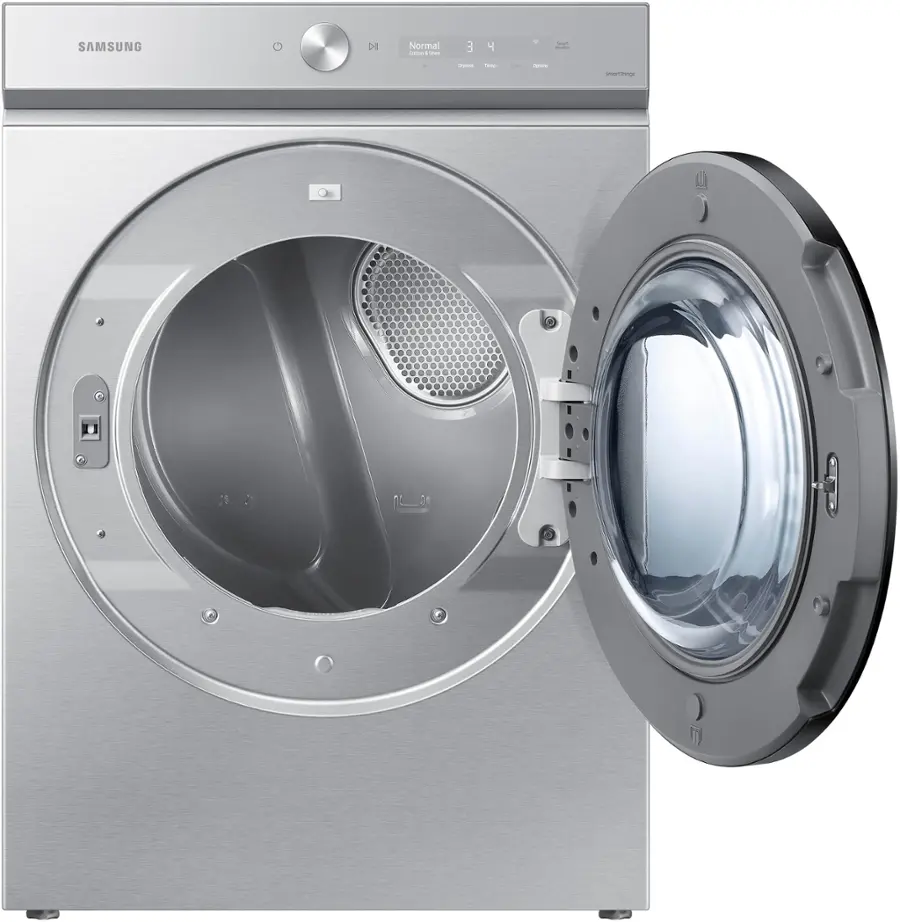 Alt View 13. Samsung - BESPOKE 7.6 Cu. Ft. Stackable Smart Gas Dryer with Steam and Super Speed Dry - Silver Steel.