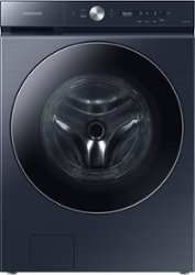 Samsung - BESPOKE 5.3 Cu. Ft. High-Efficiency Stackable Smart Front Load Washer with Steam and AI OptiWash - Brushed Navy - Front_Zoom
