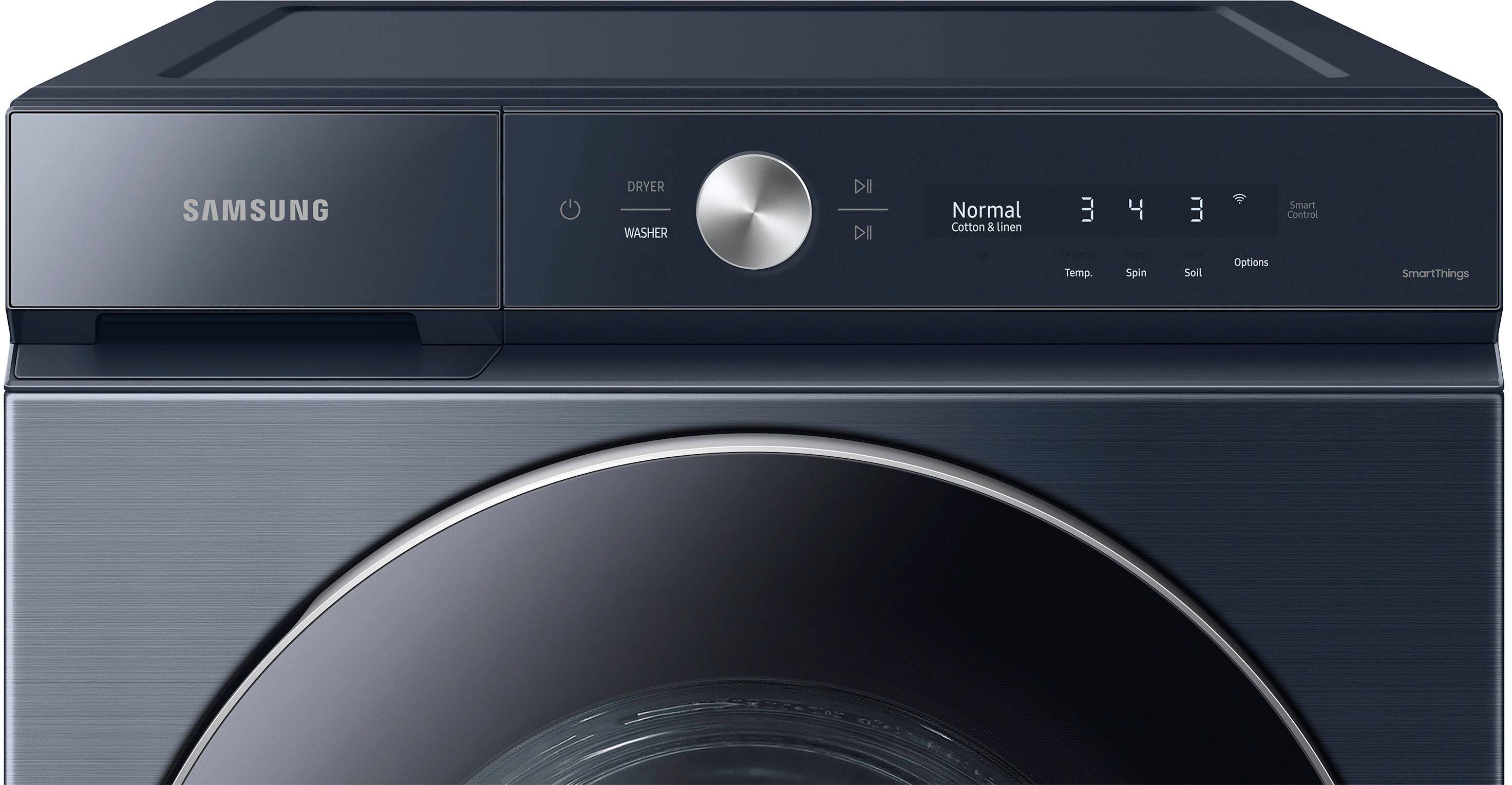 Alt View 11. Samsung - BESPOKE 5.3 Cu. Ft. High-Efficiency Stackable Smart Front Load Washer with Steam and AI OptiWash - Brushed Navy.