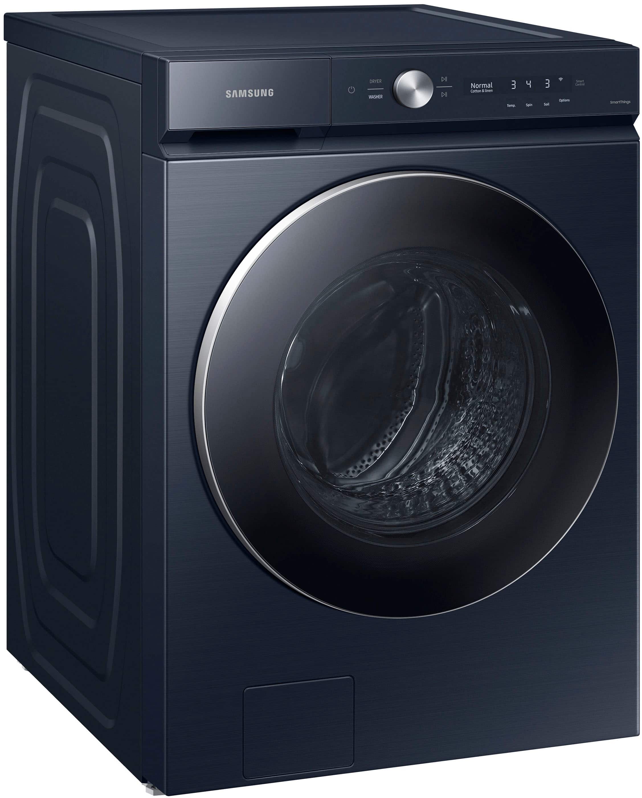 Alt View 12. Samsung - BESPOKE 5.3 Cu. Ft. High-Efficiency Stackable Smart Front Load Washer with Steam and AI OptiWash - Brushed Navy.