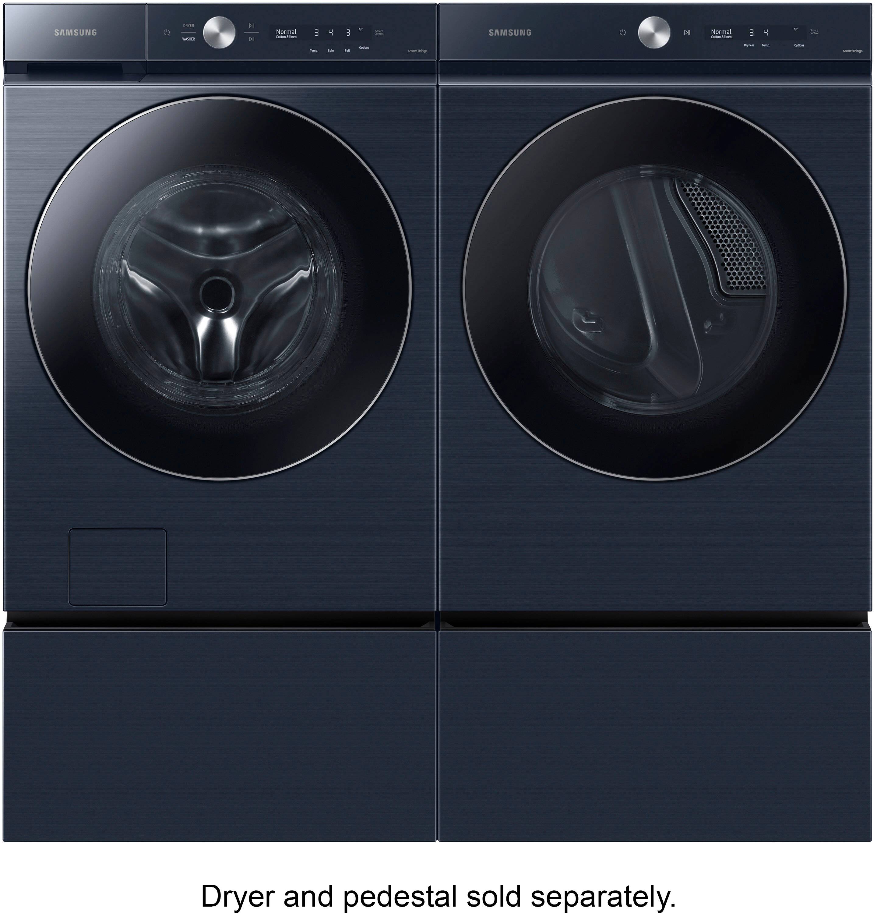 Alt View 15. Samsung - BESPOKE 5.3 Cu. Ft. High-Efficiency Stackable Smart Front Load Washer with Steam and AI OptiWash - Brushed Navy.