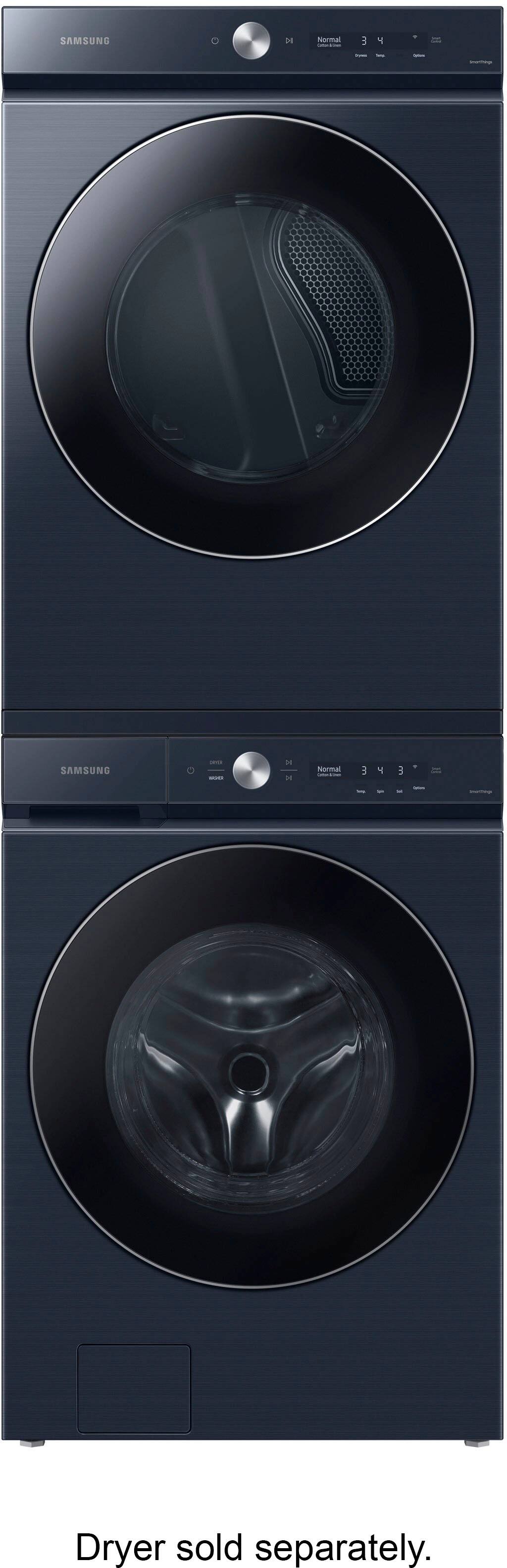 Alt View 16. Samsung - BESPOKE 5.3 Cu. Ft. High-Efficiency Stackable Smart Front Load Washer with Steam and AI OptiWash - Brushed Navy.