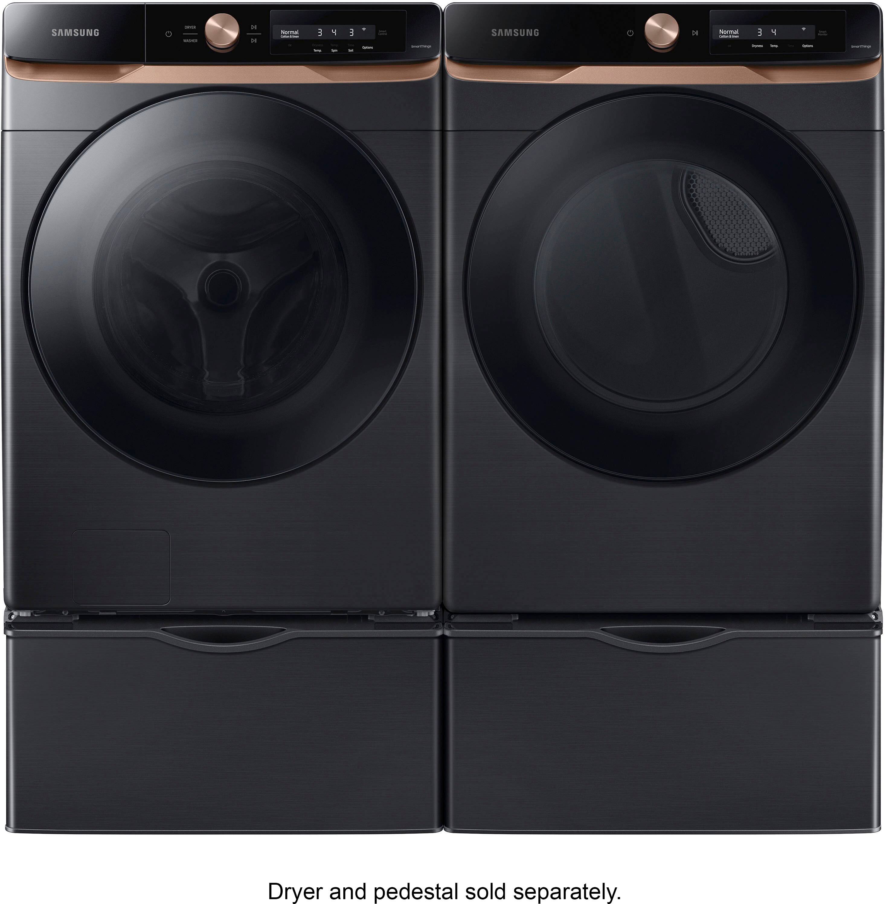 Alt View 18. Samsung - 7.5 Cu. Ft. Stackable Smart Gas Dryer with Steam and Super Speed Dry - Brushed Black.