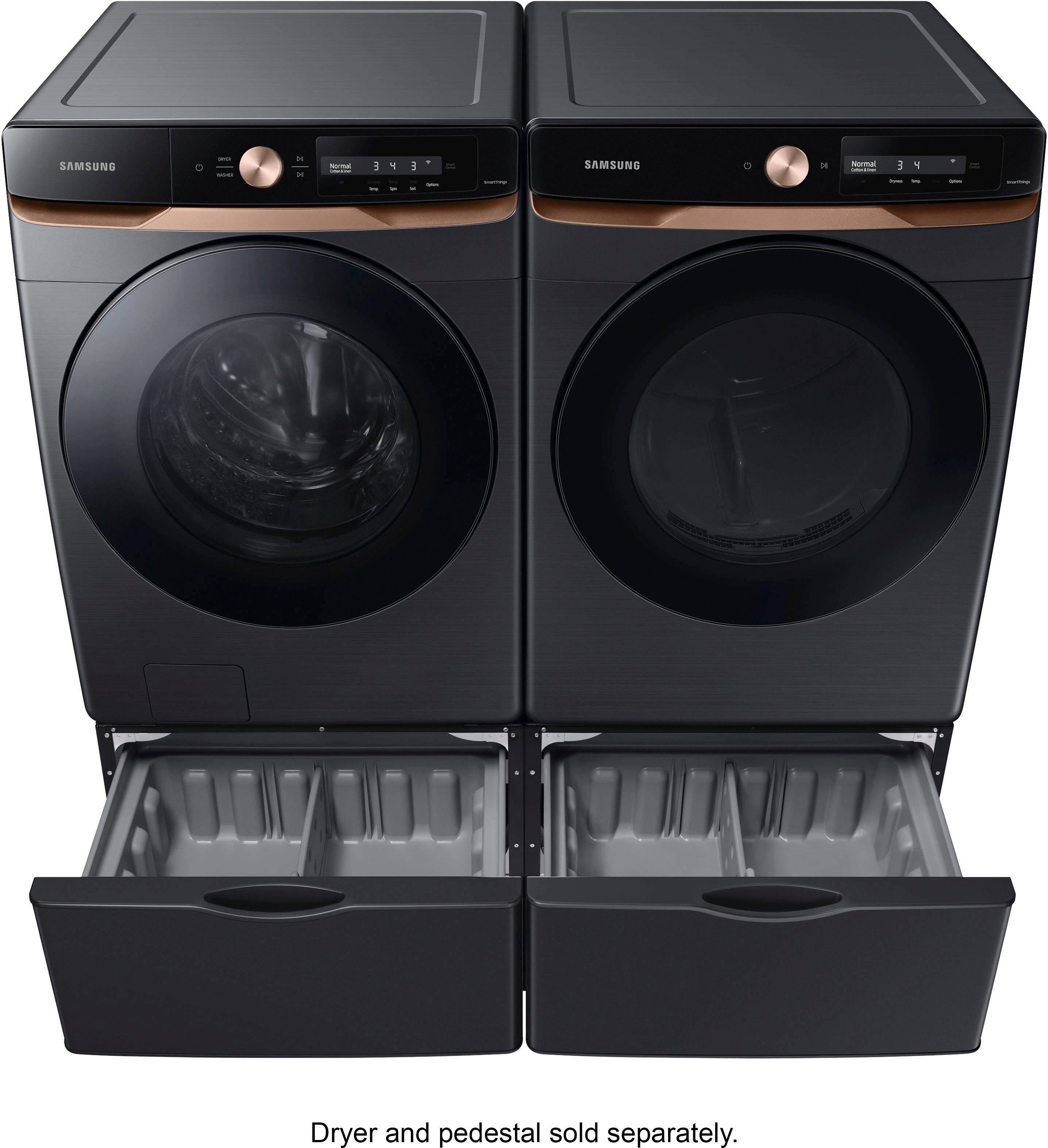 Alt View 20. Samsung - 7.5 Cu. Ft. Stackable Smart Gas Dryer with Steam and Super Speed Dry - Brushed Black.