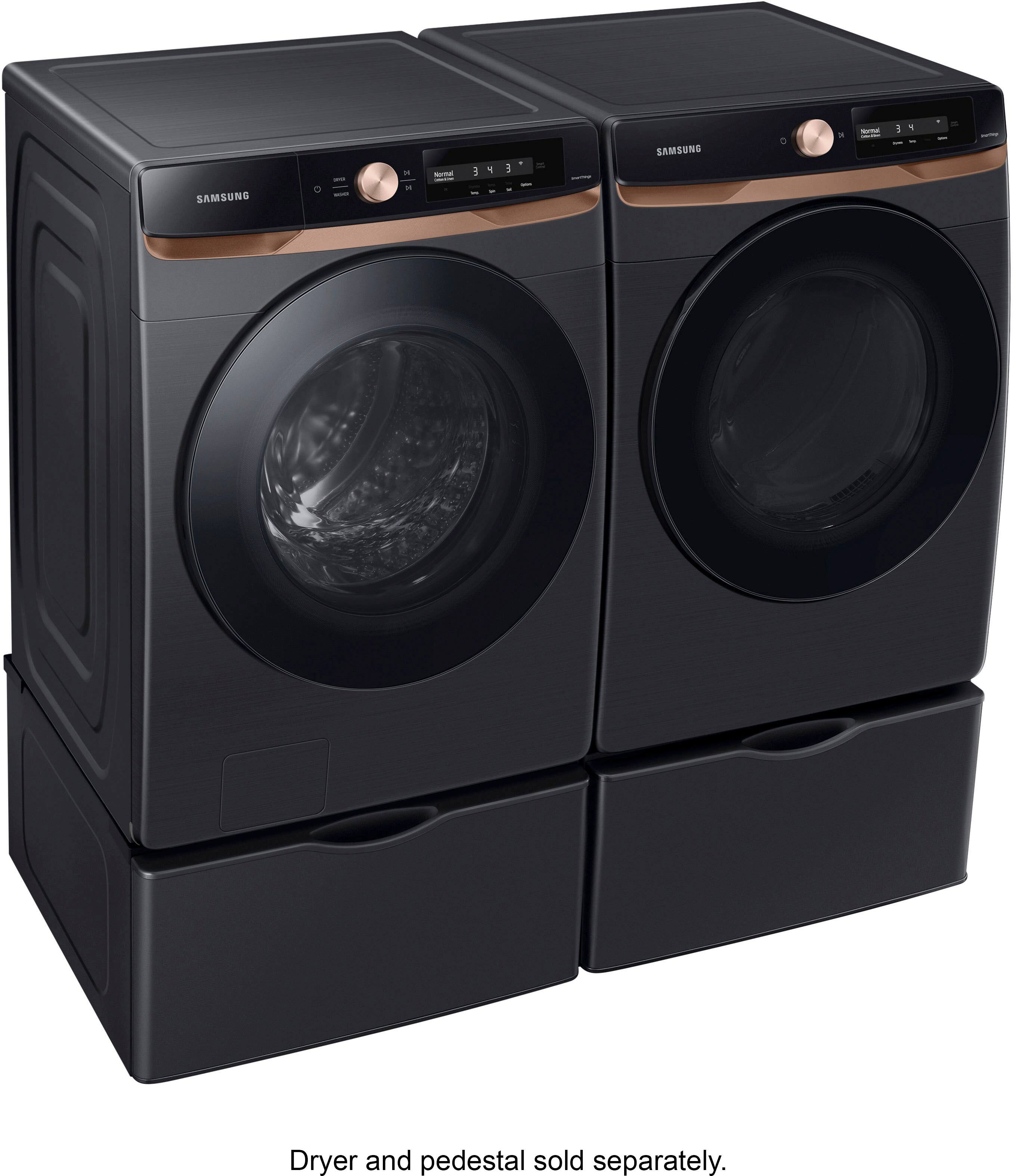 Alt View 21. Samsung - 7.5 Cu. Ft. Stackable Smart Gas Dryer with Steam and Super Speed Dry - Brushed Black.