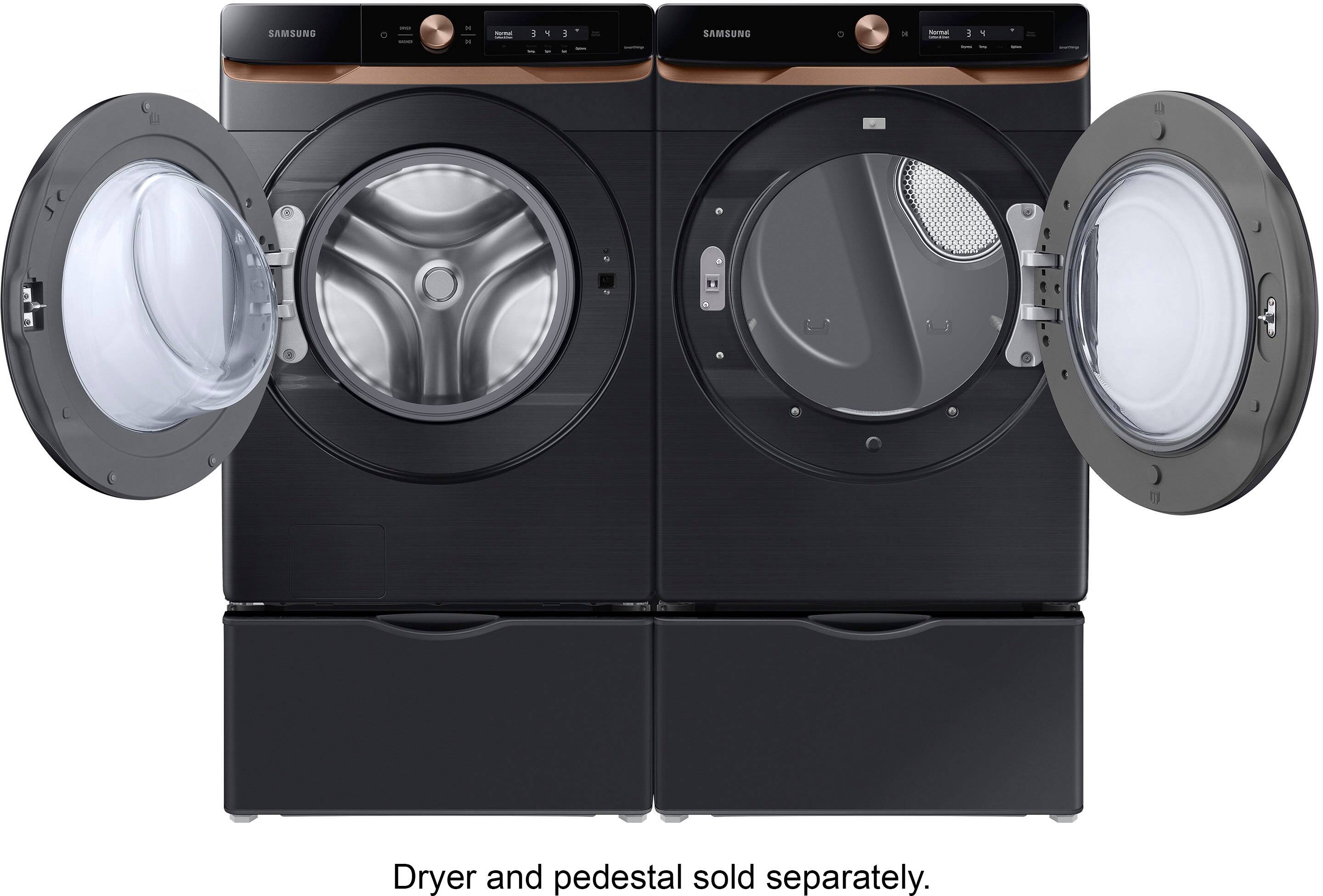 Alt View 22. Samsung - 7.5 Cu. Ft. Stackable Smart Gas Dryer with Steam and Super Speed Dry - Brushed Black.
