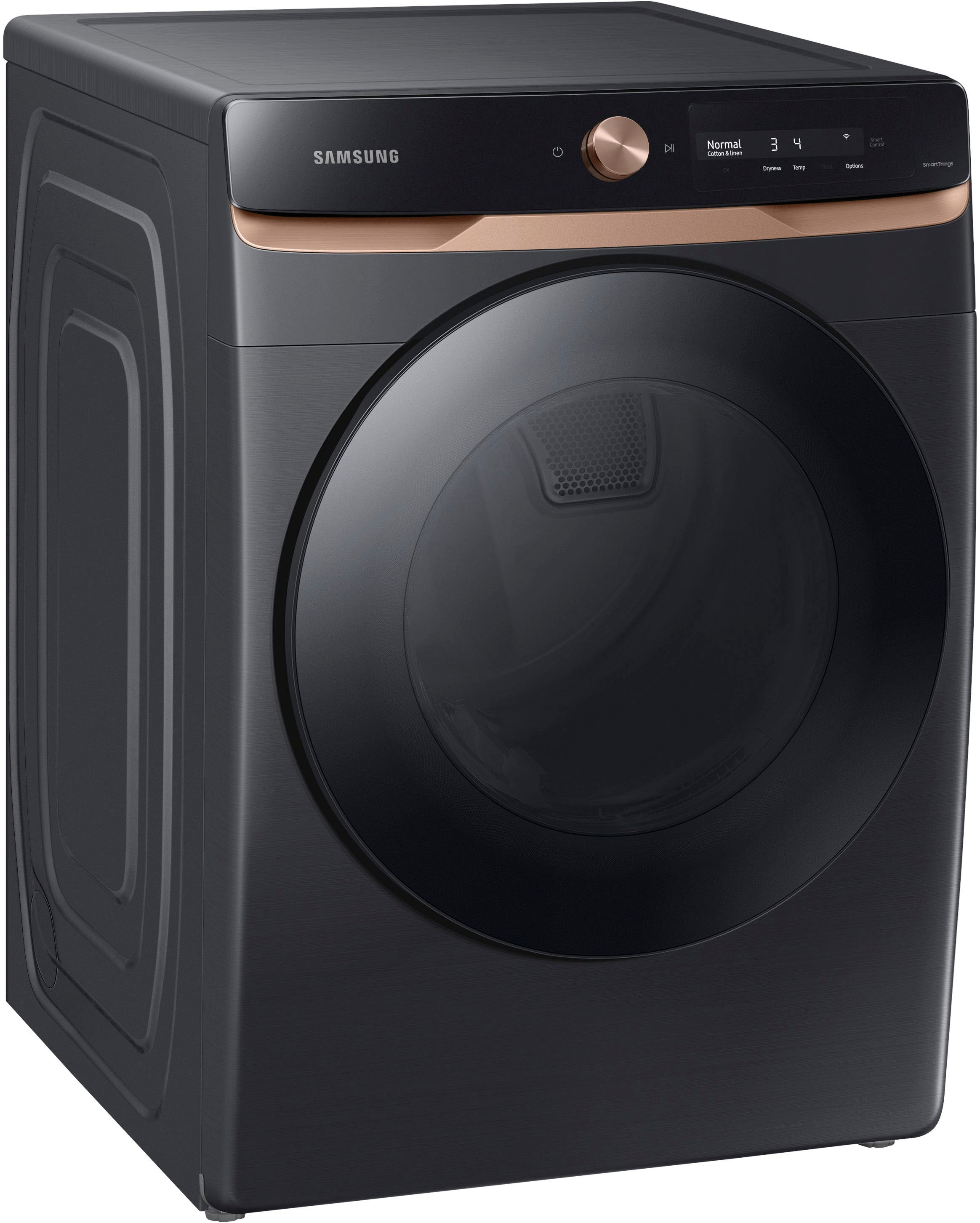 Alt View 12. Samsung - 7.5 Cu. Ft. Stackable Smart Electric Dryer with Steam and Super Speed Dry - Brushed Black.