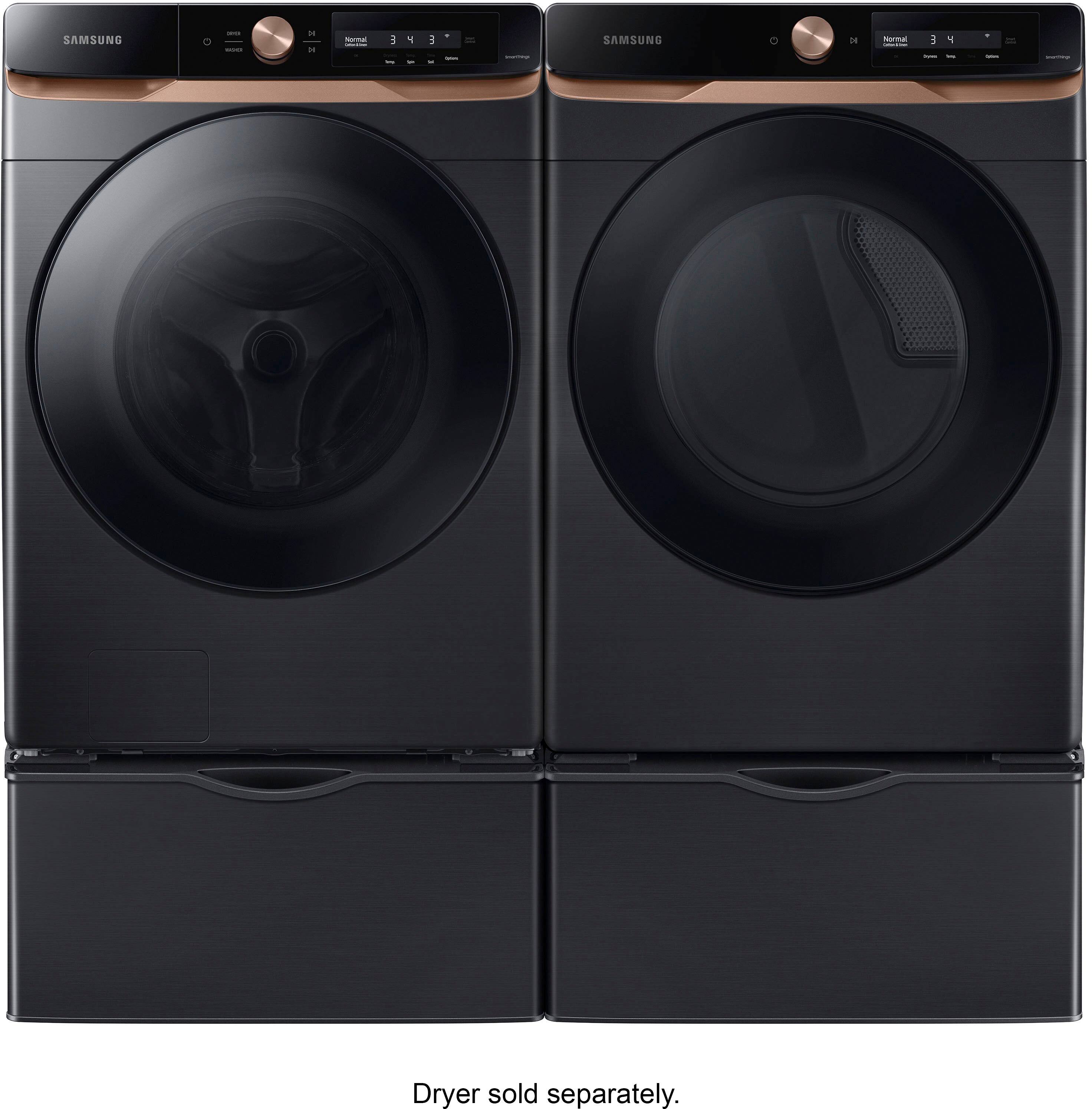 Alt View 16. Samsung - 7.5 Cu. Ft. Stackable Smart Electric Dryer with Steam and Super Speed Dry - Brushed Black.