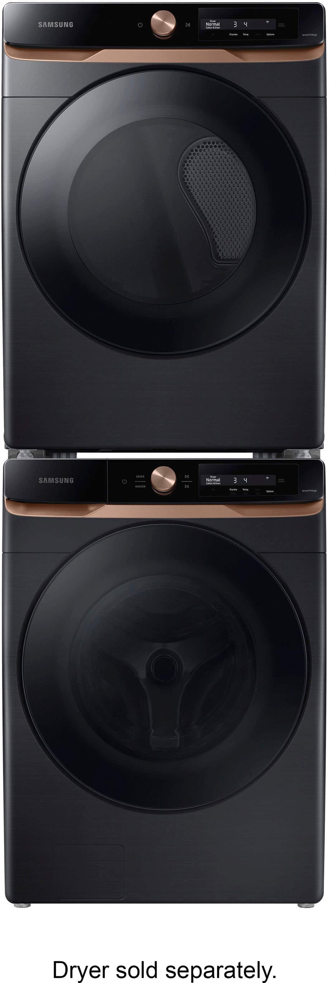Alt View 17. Samsung - 7.5 Cu. Ft. Stackable Smart Electric Dryer with Steam and Super Speed Dry - Brushed Black.