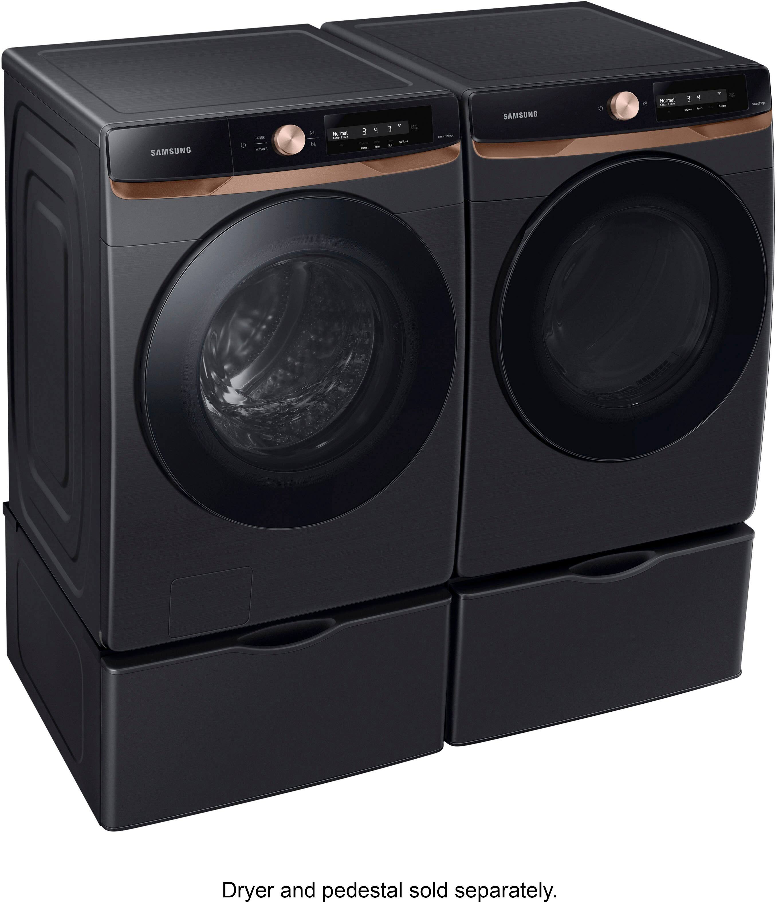Alt View 19. Samsung - 7.5 Cu. Ft. Stackable Smart Electric Dryer with Steam and Super Speed Dry - Brushed Black.