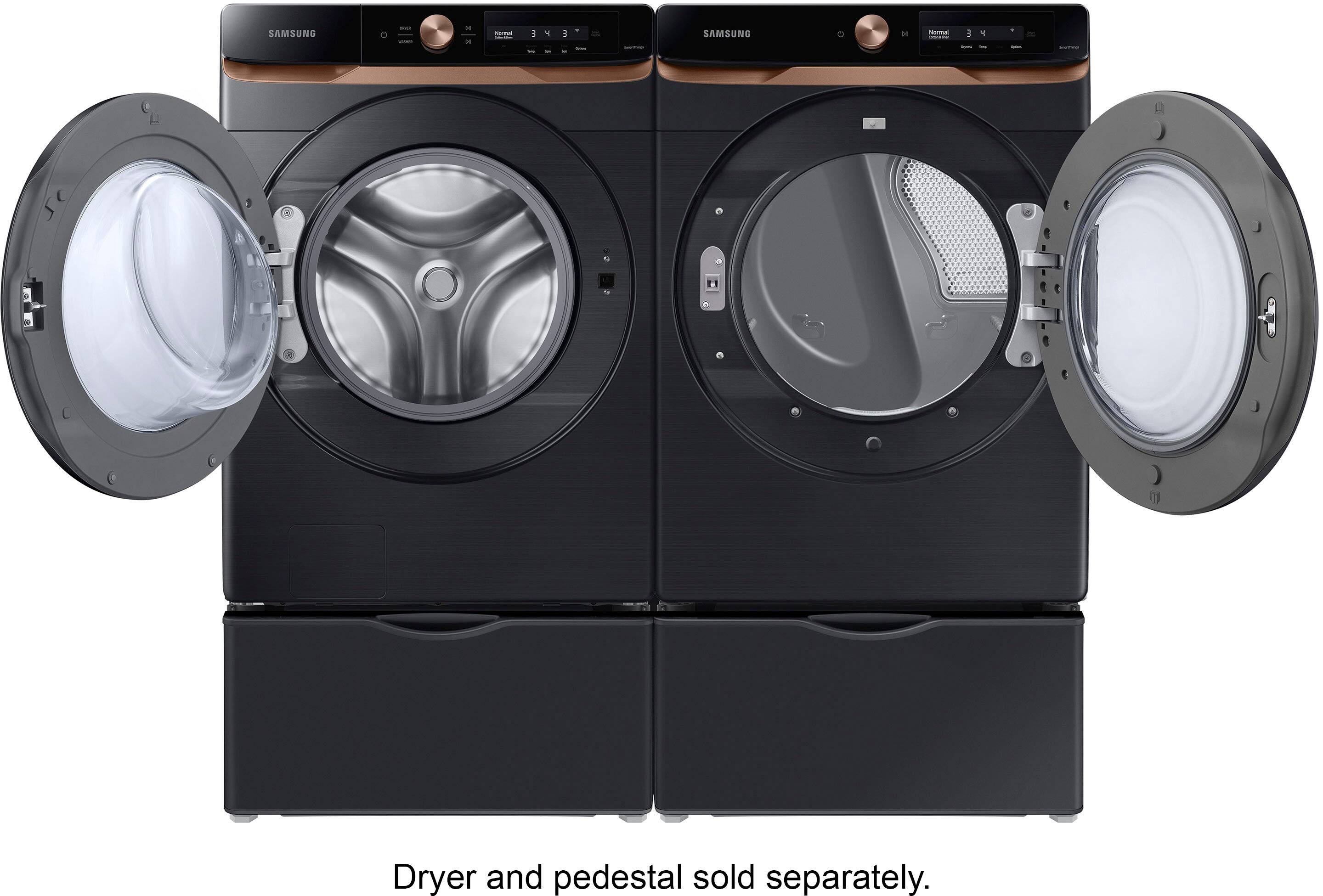 Alt View 21. Samsung - 7.5 Cu. Ft. Stackable Smart Electric Dryer with Steam and Super Speed Dry - Brushed Black.