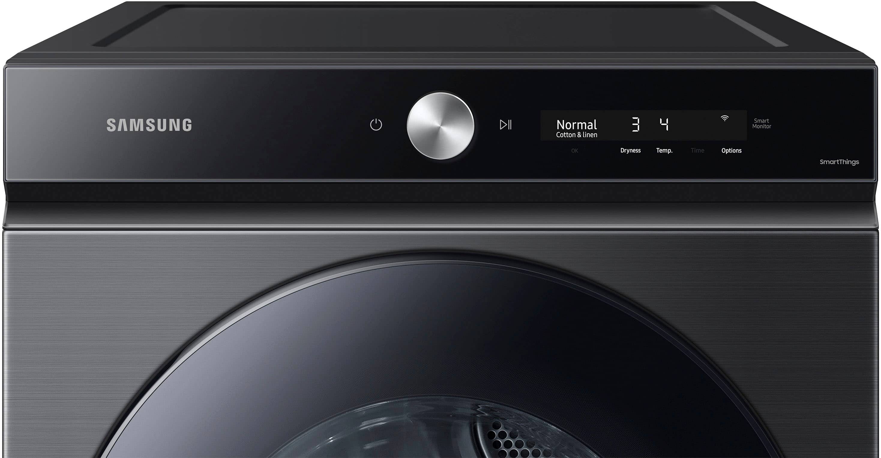 Alt View 11. Samsung - BESPOKE 7.6 Cu. Ft. Stackable Smart Gas Dryer with Steam and Super Speed Dry - Brushed Black.