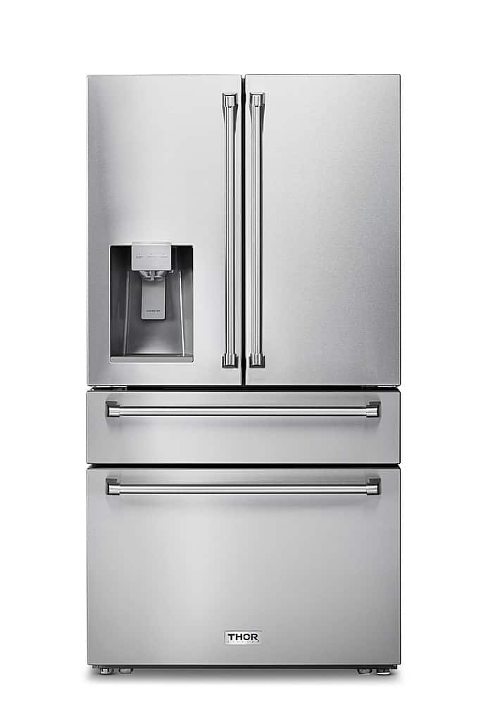 Thor Kitchen - 21.6-cu ft Professional French Door Refrigerator with Ice and Water Dispenser, Counter Depth - Stainless Steel - Front_Zoom