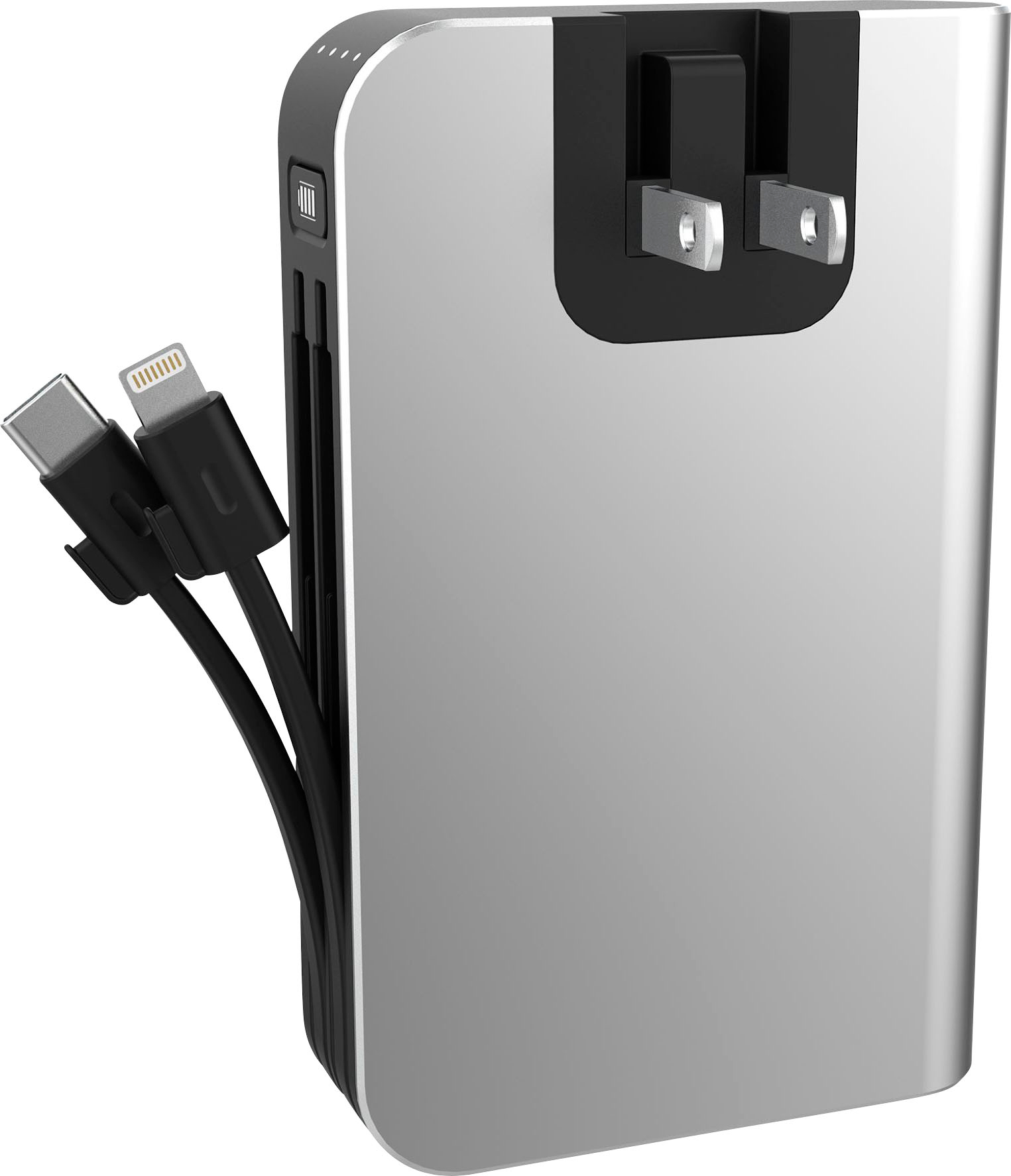 Angle View: myCharge - HUB Universal 4400mAh All-In-One Charger for any Apple or Android Device - Silver