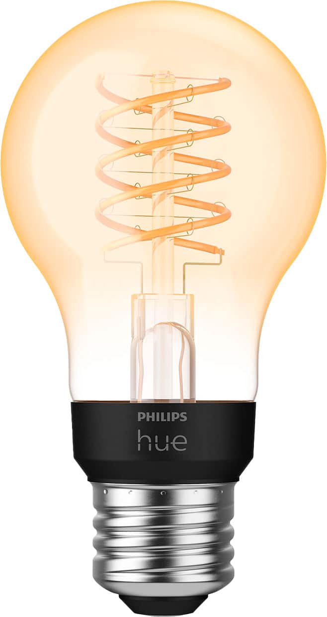 Alt View 11. Philips - Hue Filament A19 Bluetooth 40W Smart LED Bulb - White.