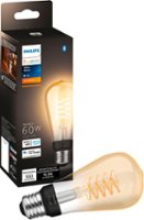 Philips - Hue Filament ST19 Bluetooth 60W Smart LED Bulb - White - Front_Zoom