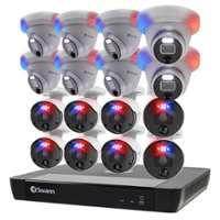 Swann - ProEnforcer 16-Channel, 16-Camera Indoor/Outdoor 12MP Mega HD 4TB NVR Security Surveillance System - White - Front_Zoom