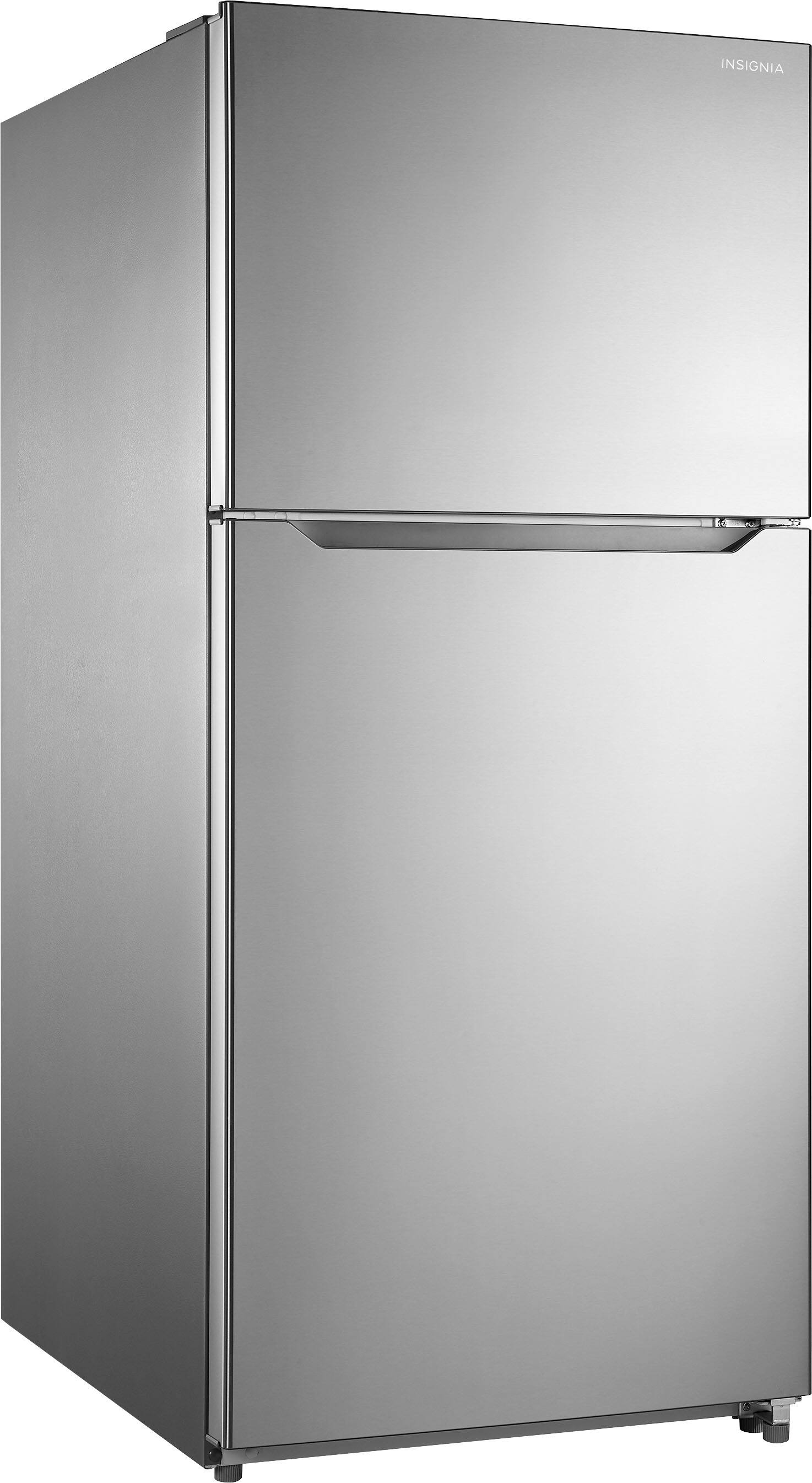 Alt View 11. Insignia™ - 20.5 Cu. Ft. Top-Freezer Refrigerator with ENERGY STAR Certification - Stainless Steel.