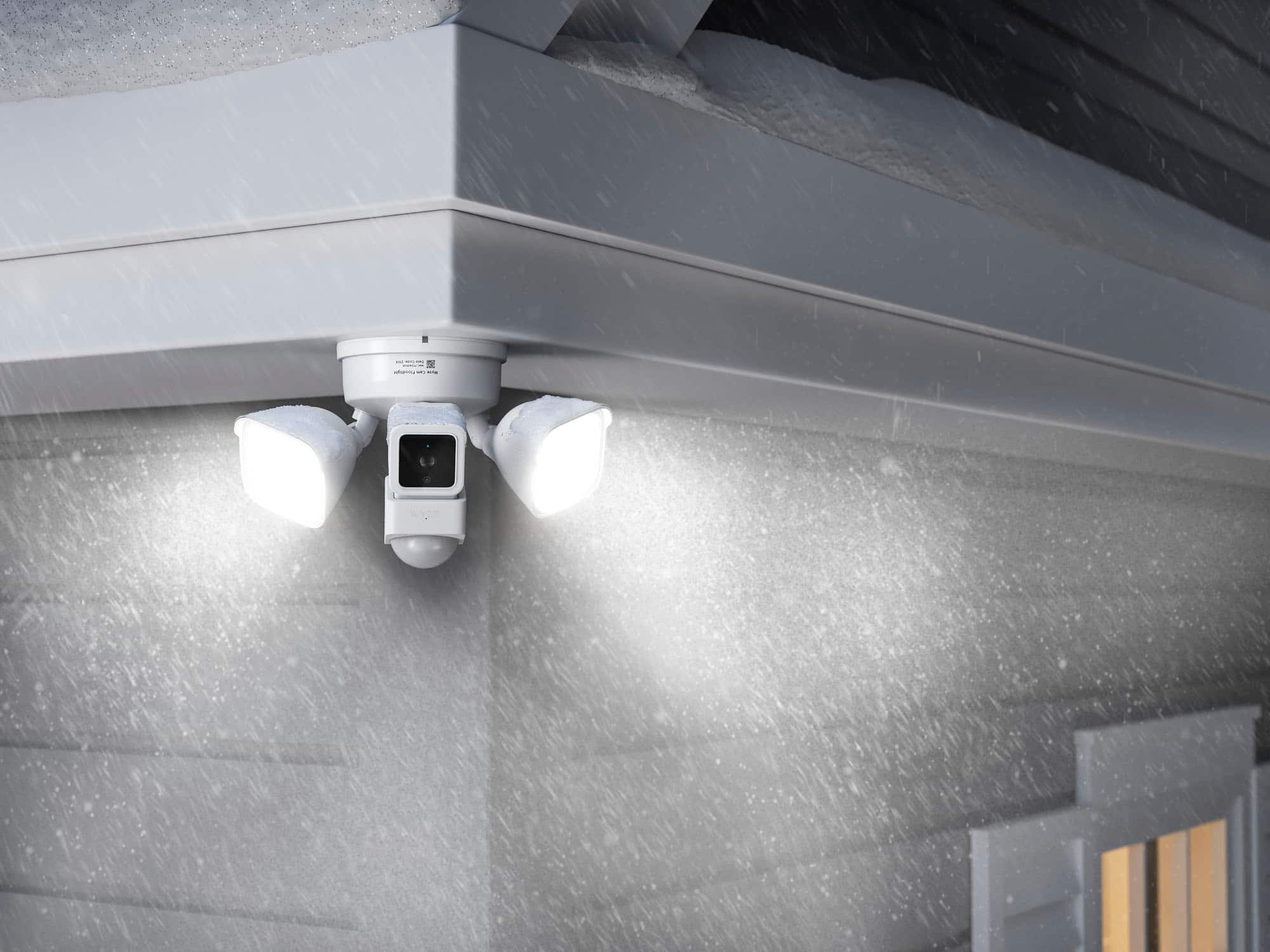 Alt View 15. Wyze - Wired Outdoor Wi-Fi Floodlight Home Security Camera - White.