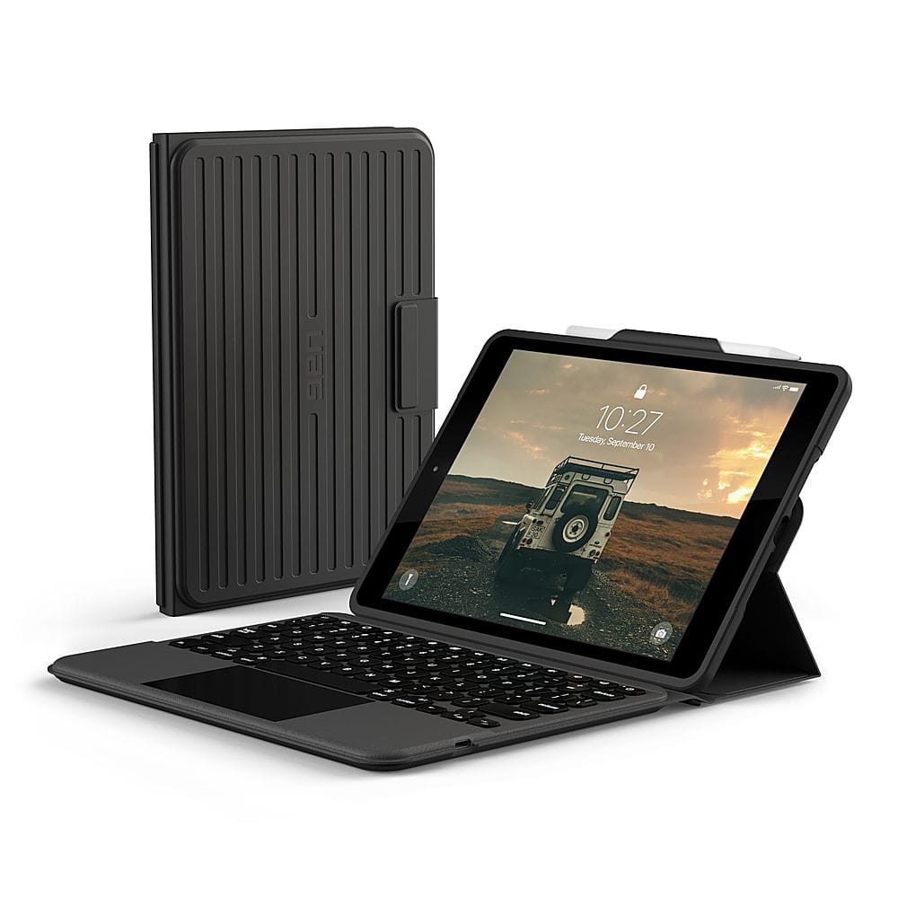 UAG - Rugged Keyboard Folio for Apple 10.2-Inch iPad (9th/8th/7th Generations) with Trackpad and Bumper Case - Black - Front_Zoom