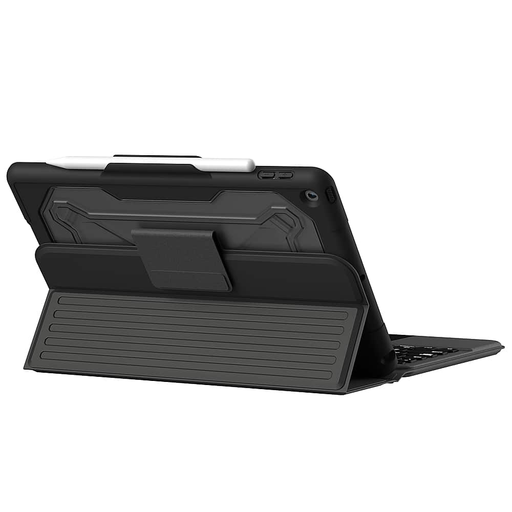 Alt View 2. UAG - Rugged Keyboard Folio for Apple 10.2-Inch iPad (9th/8th/7th Generations) with Trackpad and Bumper Case - Black.