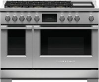Fisher & Paykel - Professional 6.9 Cu. Ft. Built-in Double Oven Dual Fuel 6 Burner with Griddle and Self-Cleaning LPG - Black - Front_Zoom