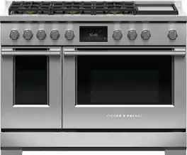 Fisher & Paykel - Professional 6.9 Cu. Ft. Built-in Double Oven Dual Fuel 6 Burner with Griddle and Self-Cleaning LPG - Black