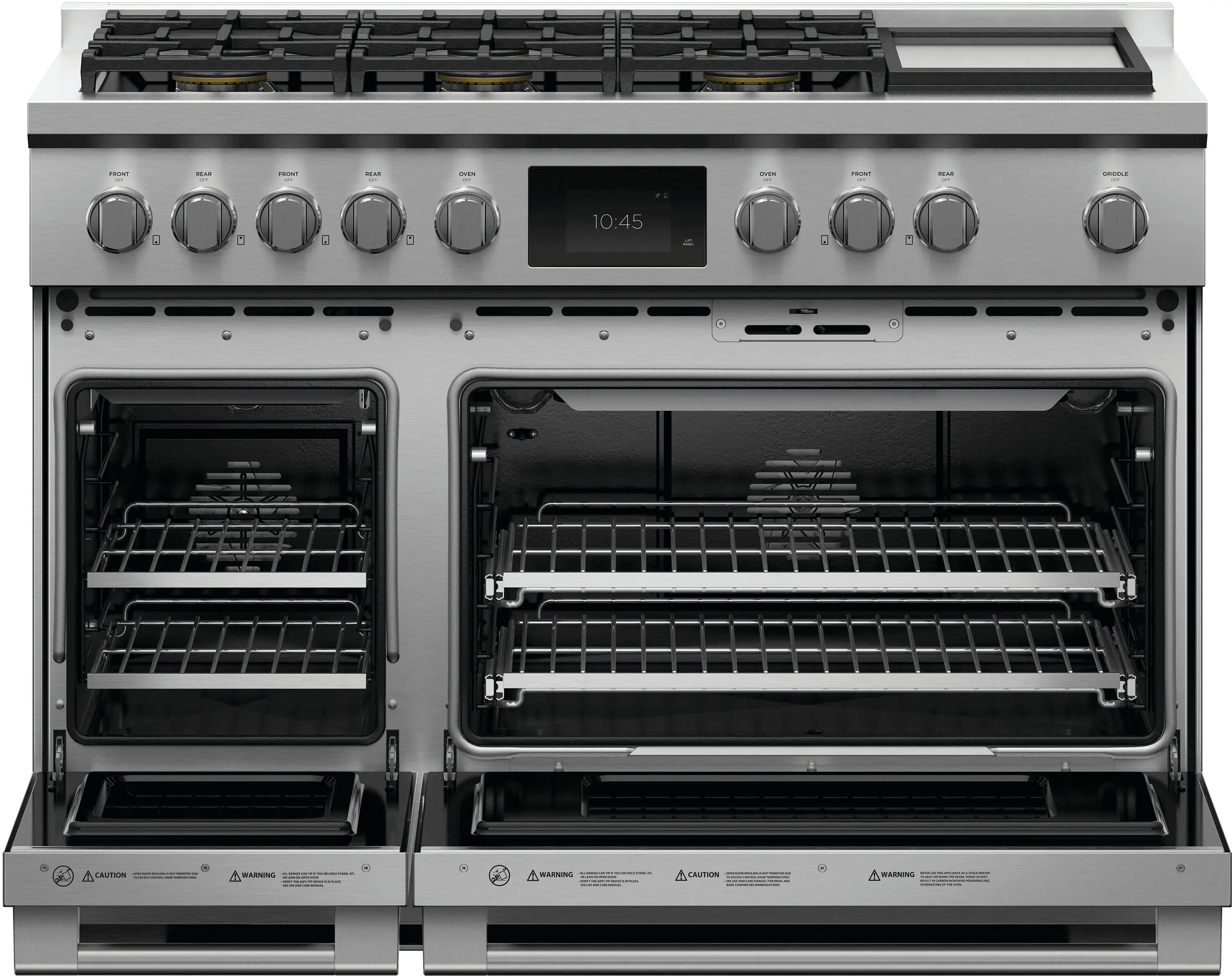 Alt View 11. Fisher & Paykel - Professional 6.9 Cu. Ft. Built-in Double Oven Dual Fuel 6 Burner with Griddle and Self-Cleaning LPG - Black.