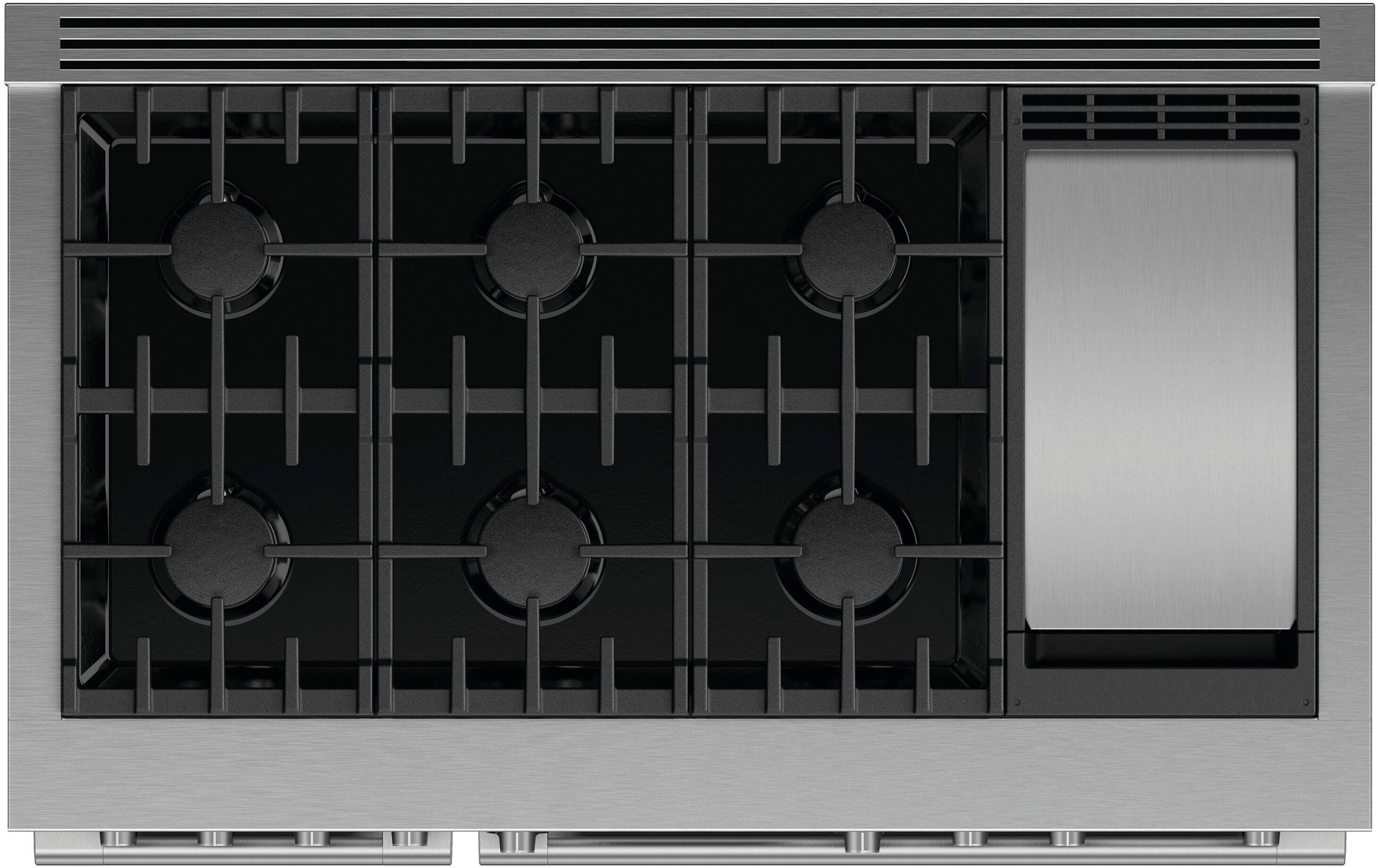 Alt View 12. Fisher & Paykel - Professional 6.9 Cu. Ft. Built-in Double Oven Dual Fuel 6 Burner with Griddle and Self-Cleaning LPG - Black.