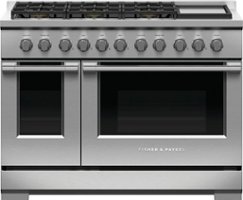 Fisher & Paykel - 7.7 Cu. Ft. Freestanding Double Oven Gas Convection Range with Griddle, LPG - Stainless steel - Front_Zoom
