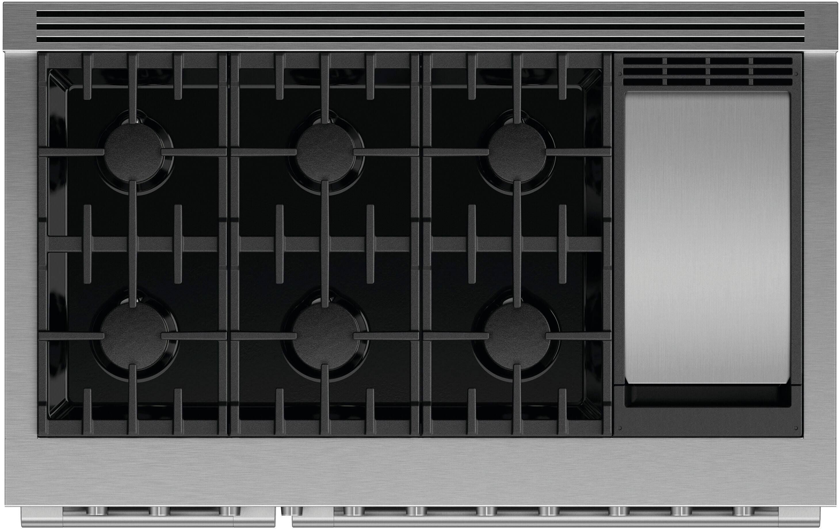 Alt View 12. Fisher & Paykel - 7.7 Cu. Ft. Freestanding Double Oven Gas Convection Range with Griddle, LPG - Stainless Steel.