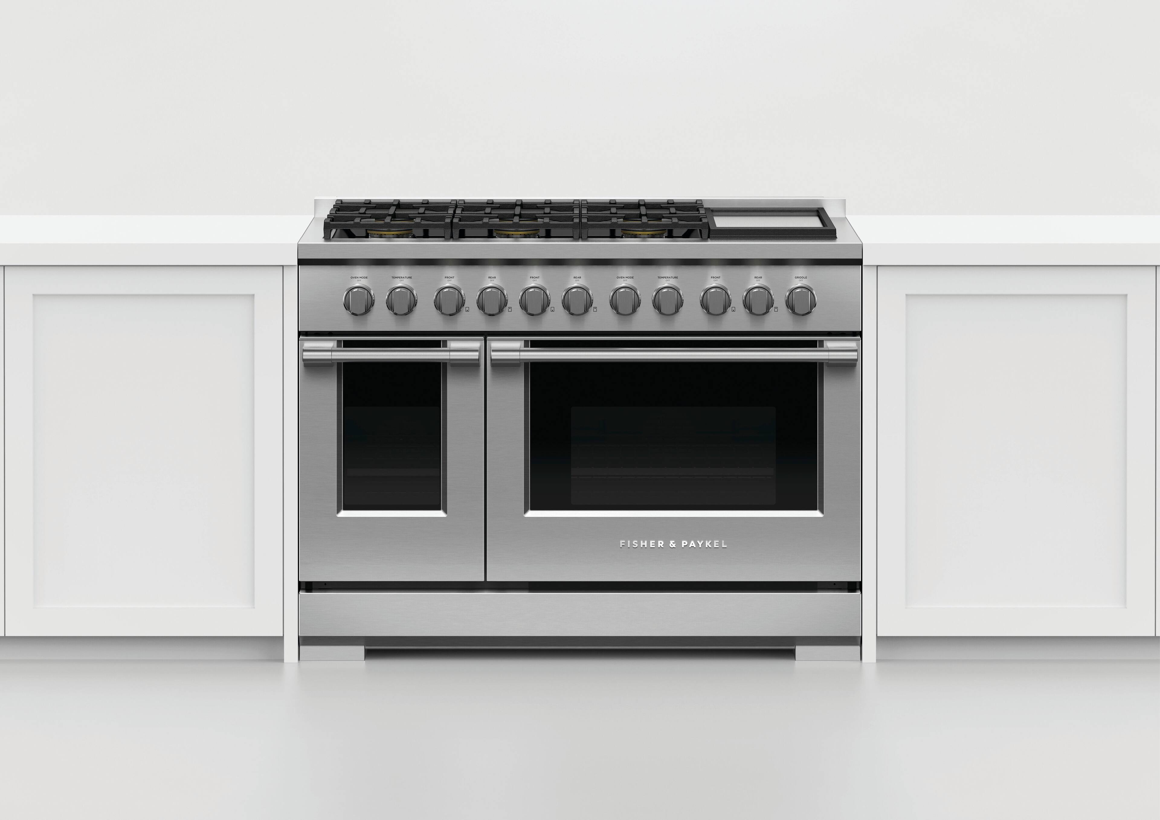 Alt View 13. Fisher & Paykel - 7.7 Cu. Ft. Freestanding Double Oven Gas Convection Range with Griddle, LPG - Stainless Steel.