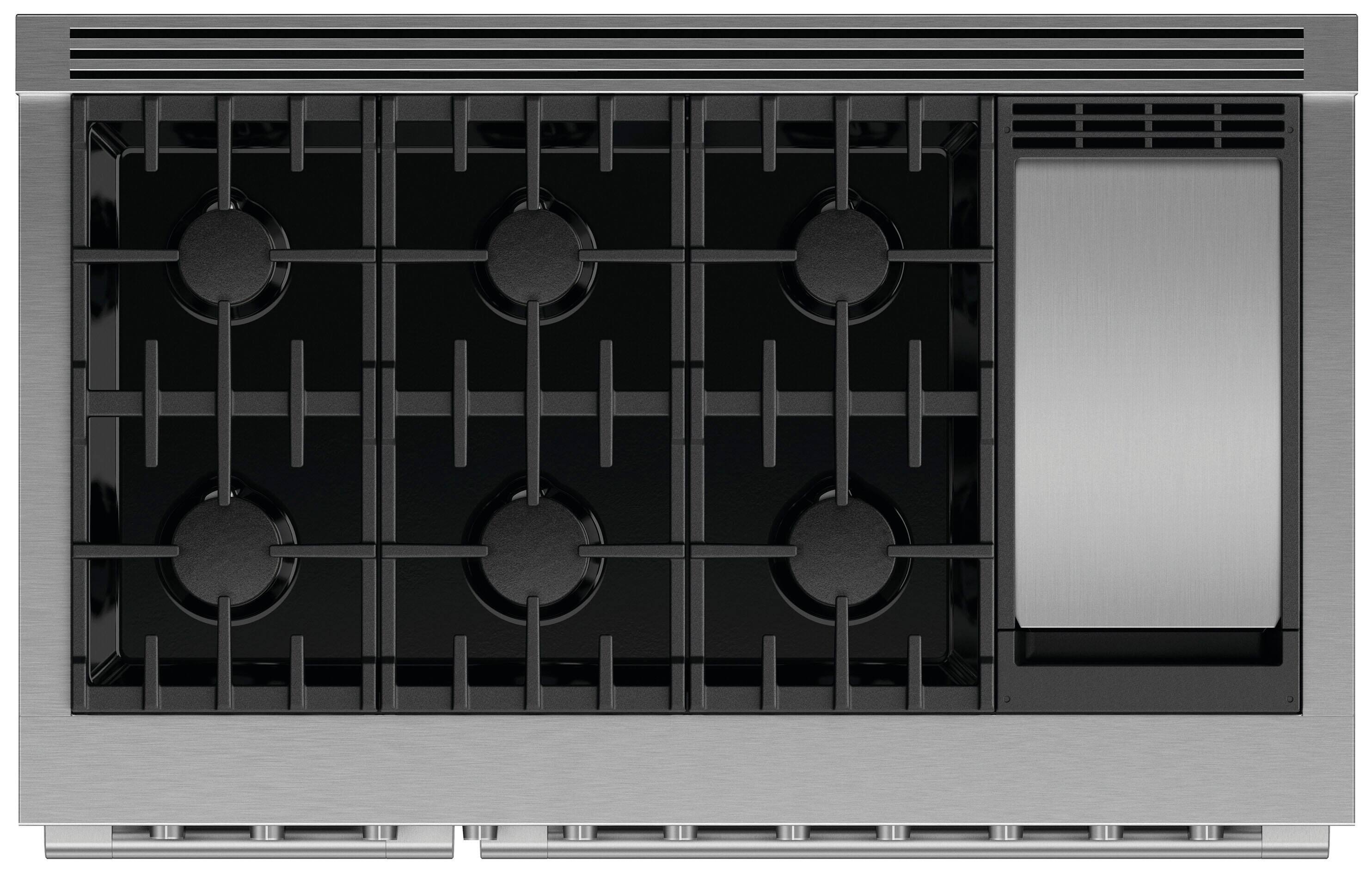 Alt View 12. Fisher & Paykel - 7.7 Cu. Ft. Freestanding Double Oven Gas Convection Range with Griddle, NG - Stainless Steel.