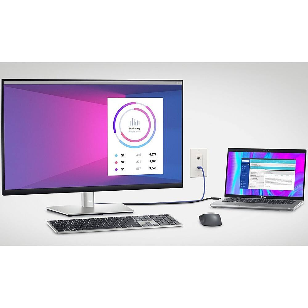 Alt View 28. Dell - 23.8" LCD Monitor (DisplayPort, USB, HDMI) - Black, Silver.