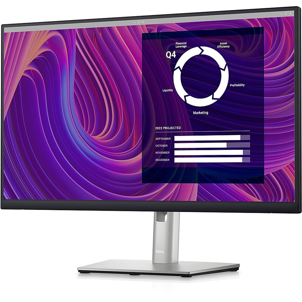 Dell - 23.8" LCD Monitor (DisplayPort, USB, HDMI) - Black/Silver - Front_Zoom