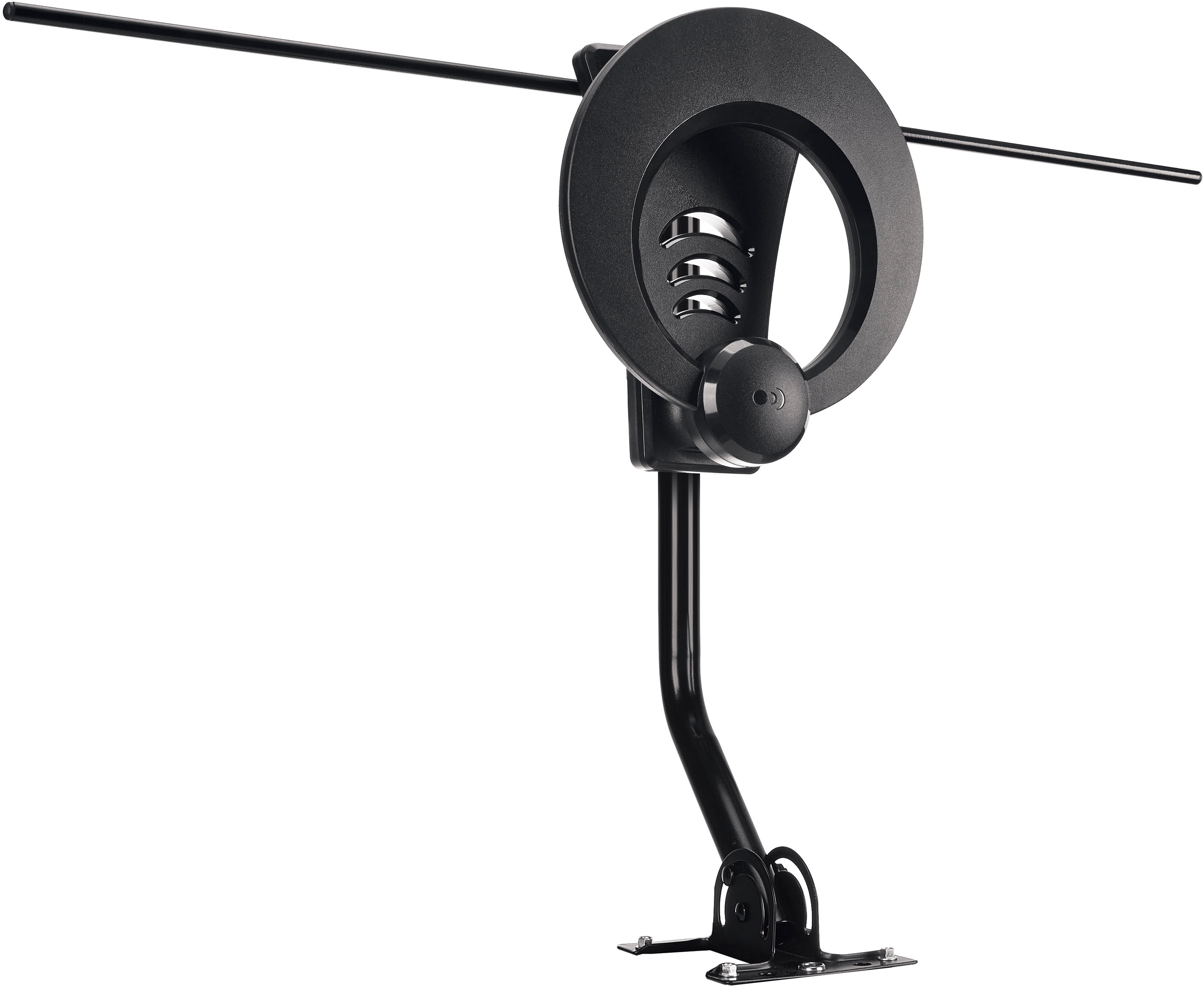 Left View: Antennas Direct - ClearStream 1MAX Indoor/Outdoor UHF/VHF HDTV Antenna with Mast - Black