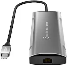 Front. j5create - 4K60 Elite USB-C 10Gbps Travel Dock - Space Grey.