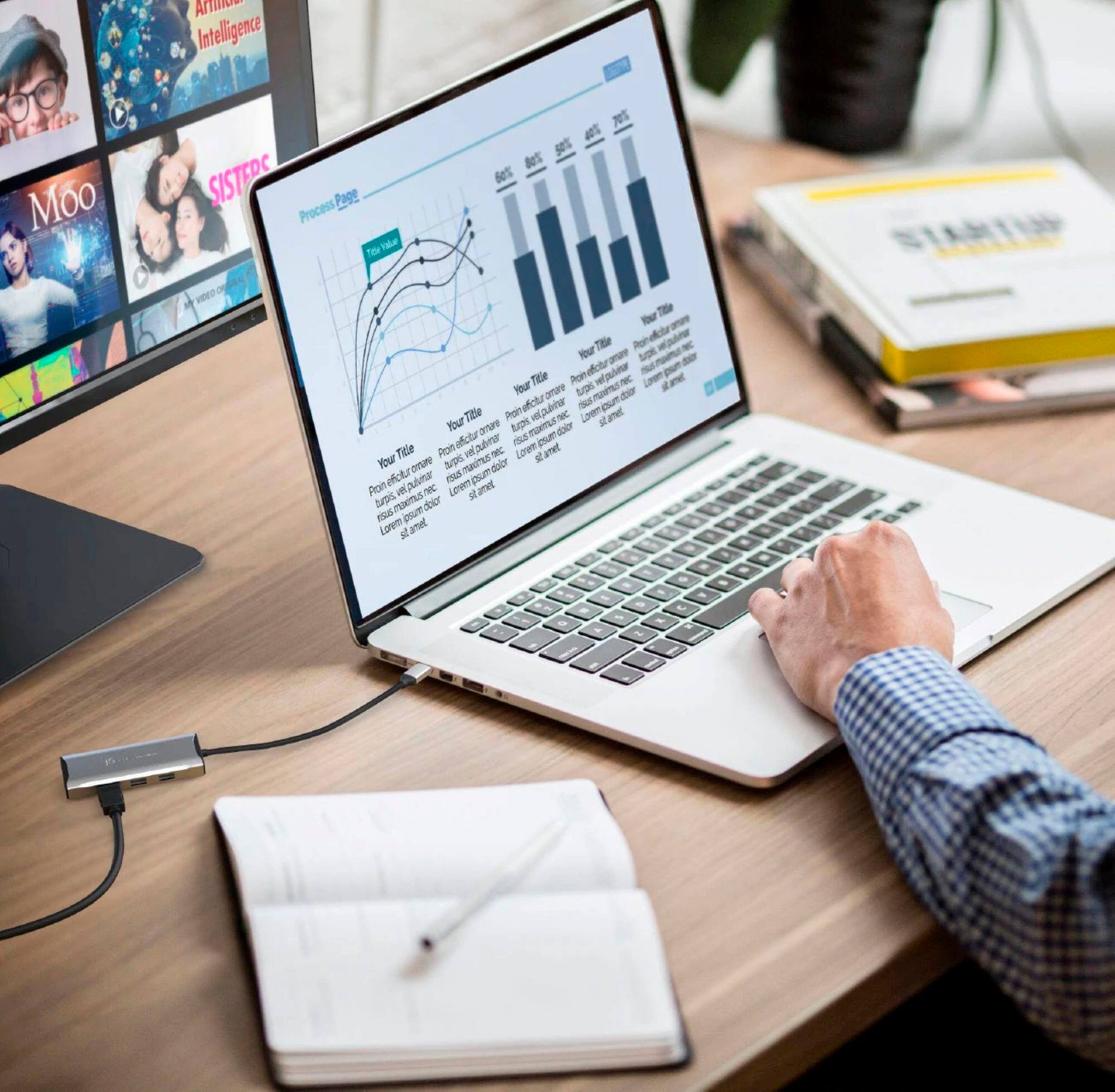 Alt View 15. j5create - 4K60 Elite USB-C 10Gbps Travel Dock - Space Grey.