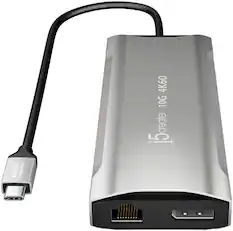 Front. j5create - 4K60 Elite USB-C Triple-Monitor 10Gbps Mini Dock - Space Grey.