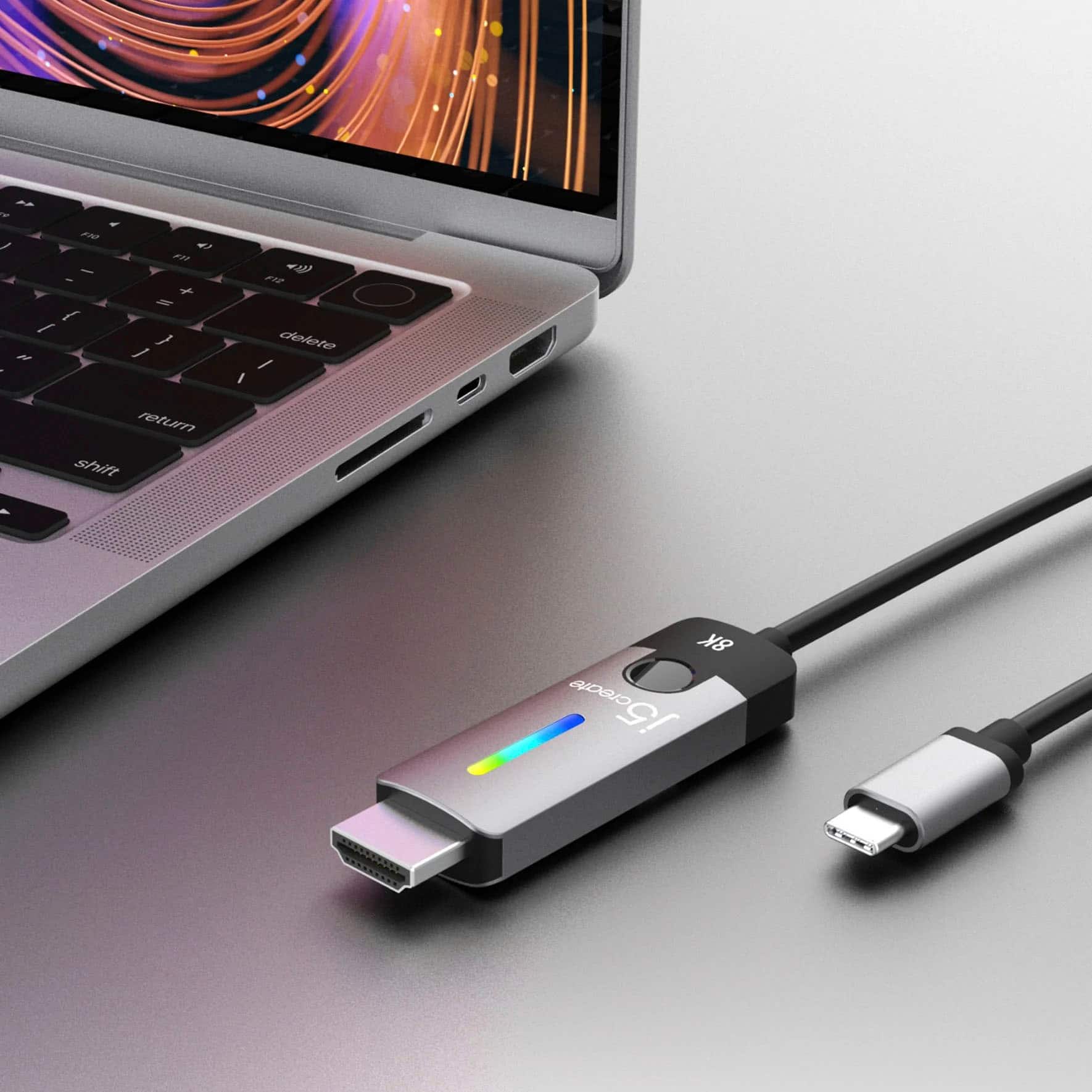 Alt View 12. j5create - USB-C to HDMI 2.1 8K - Space Gray/Black.