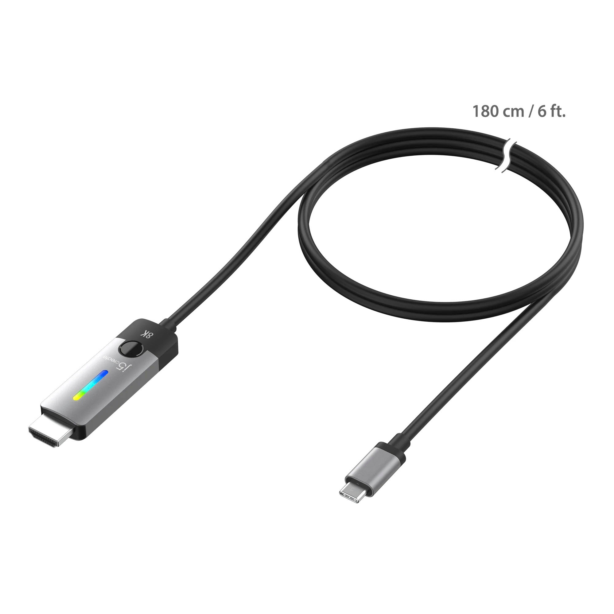 4K120Hz USB C to HDMI Cable 6.6Ft, 8K@60Hz USB Type C to HDMI 2.1