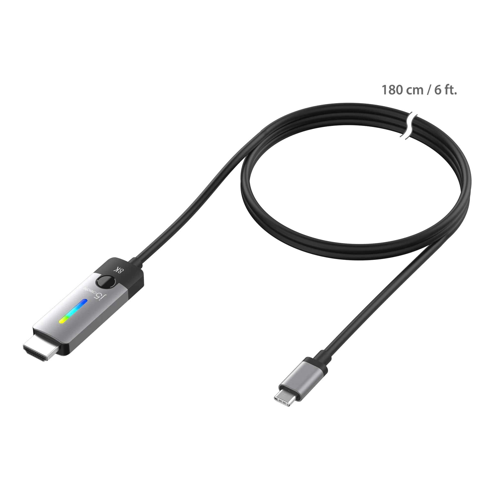 Alt View 1. j5create - USB-C to HDMI 2.1 8K - Space Gray/Black.