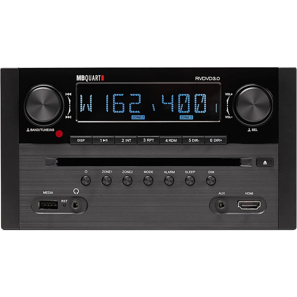 MB Quart - RV Bluetooth DVD Receiver - Black - Front_Zoom