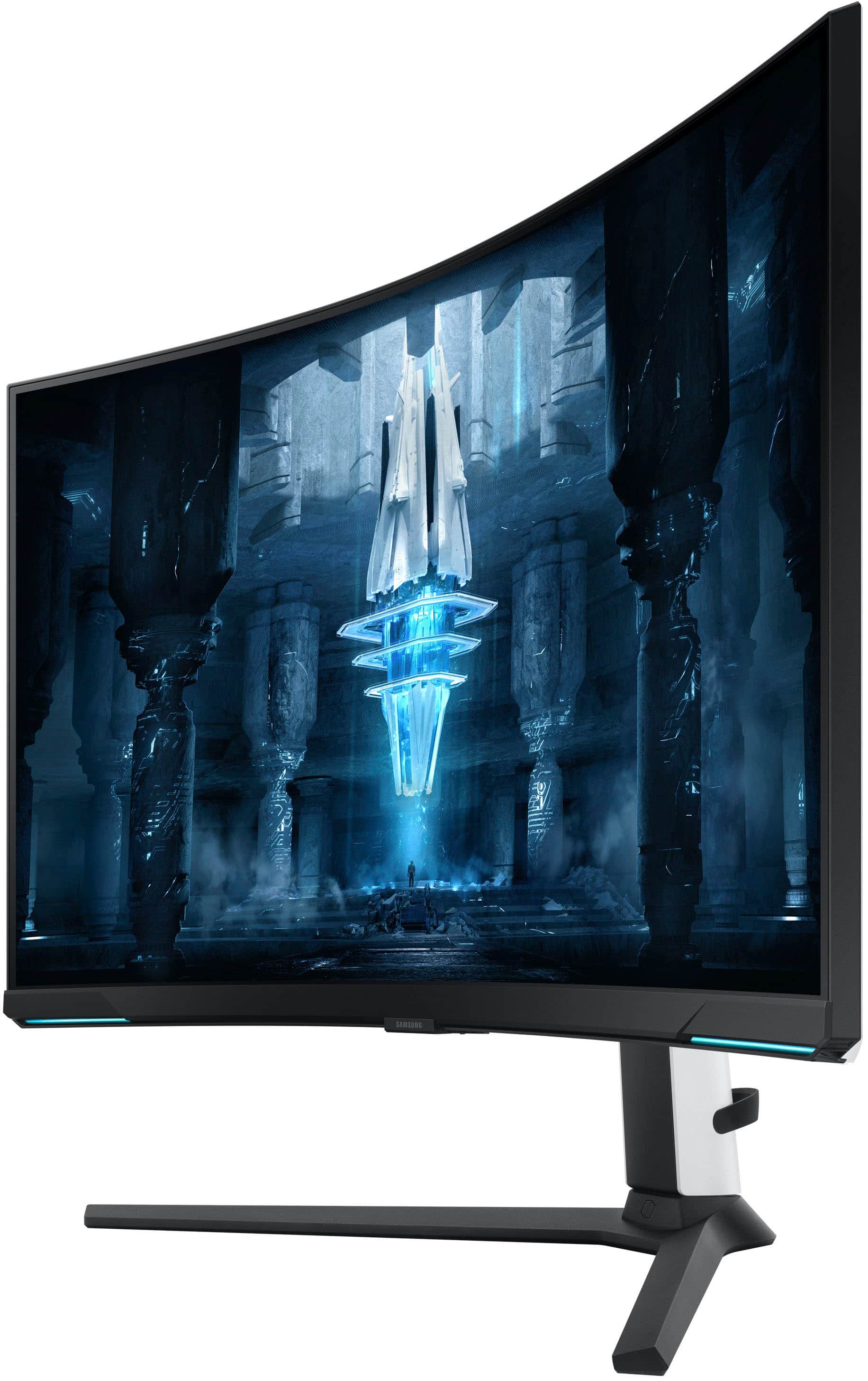 Alt View 19. Samsung - 32" Odyssey Neo G8 Curved 4K UHD FreeSync Premium Pro & G-Sync Compatible 240Hz 1ms Gaming Monitor - Black.
