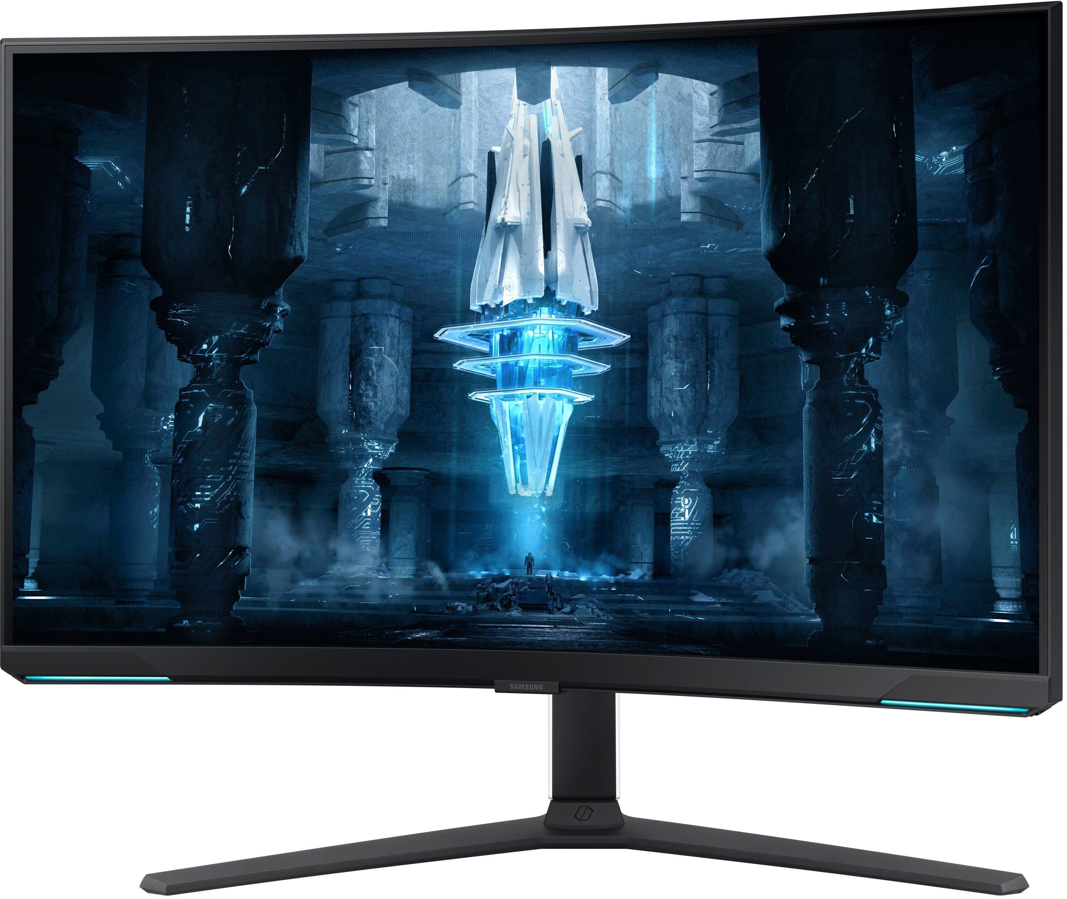 Alt View 21. Samsung - 32" Odyssey Neo G8 Curved 4K UHD FreeSync Premium Pro & G-Sync Compatible  240Hz 1ms Gaming Monitor - Black.